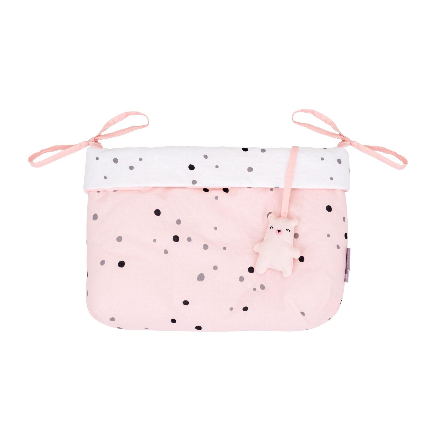 Kikkaboo Windeltasche Babybett Bear with me Aufbewahrungstasche Utensilientasche rosa