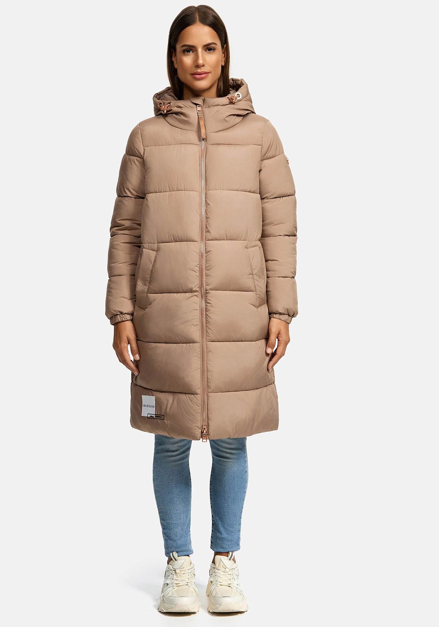Winterjacke Marikoo "Nomadiaa", Damen, Gr. Xl, Grau (Taupe Grau), Obermaterial: 100% Polyester. Innenseite: 100% Polyester. Futter: 100% Polyester. Wattierung: 100% Polyester, Jacken Winterjacke, Lange Damen Winterjacke