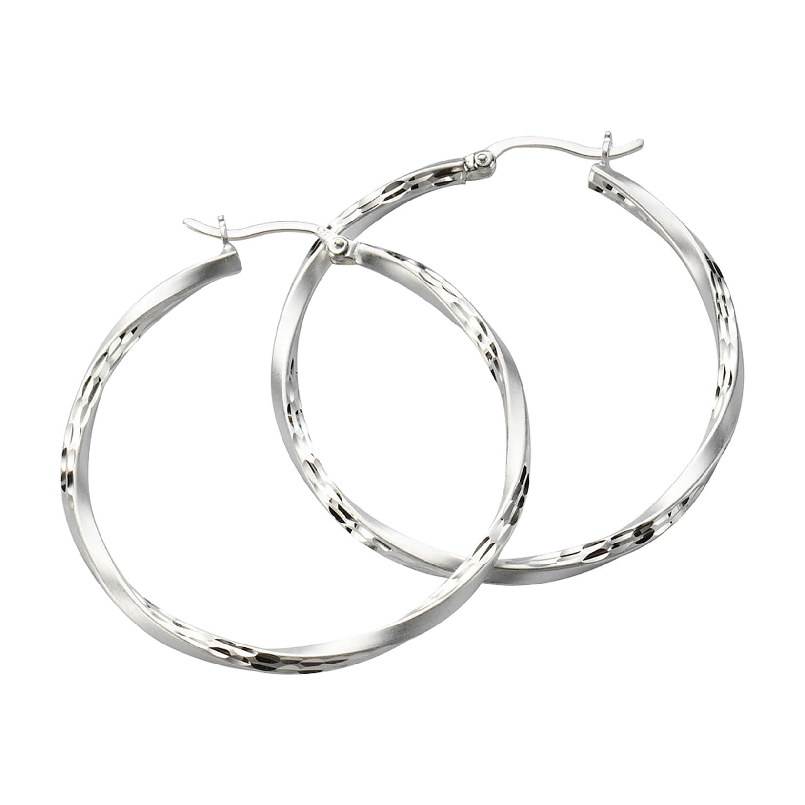 Celesta Silber Creolen 925 Silber rhodiniert 4,0cm