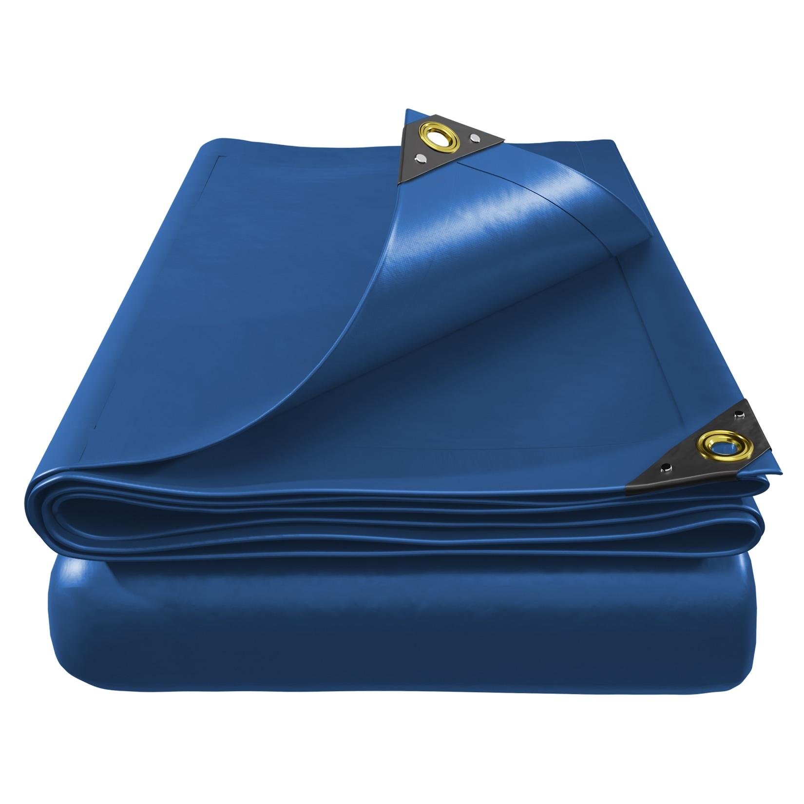 VESKA® Profi Abdeckplane 650g/m² Gewebeplane, Schutzplane, Bootsplane, Poolabdeckung, Zeltunterlage, LKW Plane für Camping & Outdoor Garten - 4x8m - 32m² - blau