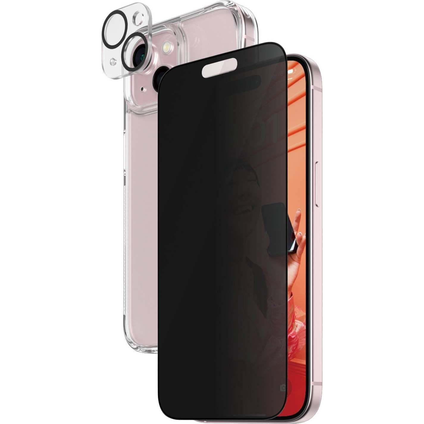 Panzerglass Privacy Bundle 3In1 Custodia Trasparente + Vetro Privacy + Copertura Fotocamera Per Iphone 15