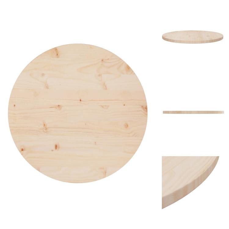 Vidaxl Piano Da Tavolo Ø60X2,5 Cm In Legno Di Pino Massiccio - Piani Da Tavolo