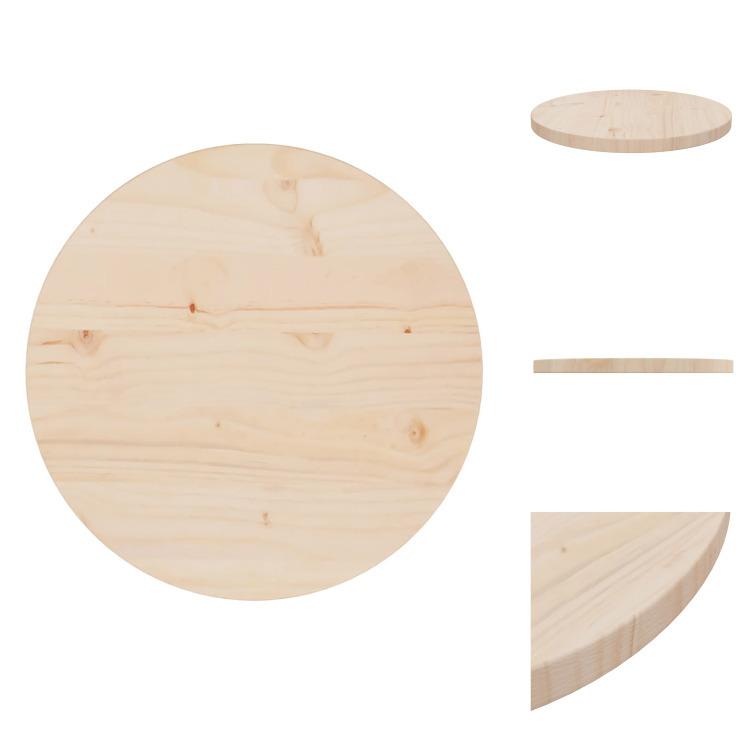 Vidaxl Piano Da Tavolo Ø40X2,5 Cm In Legno Di Pino Massiccio - Piani Da Tavolo
