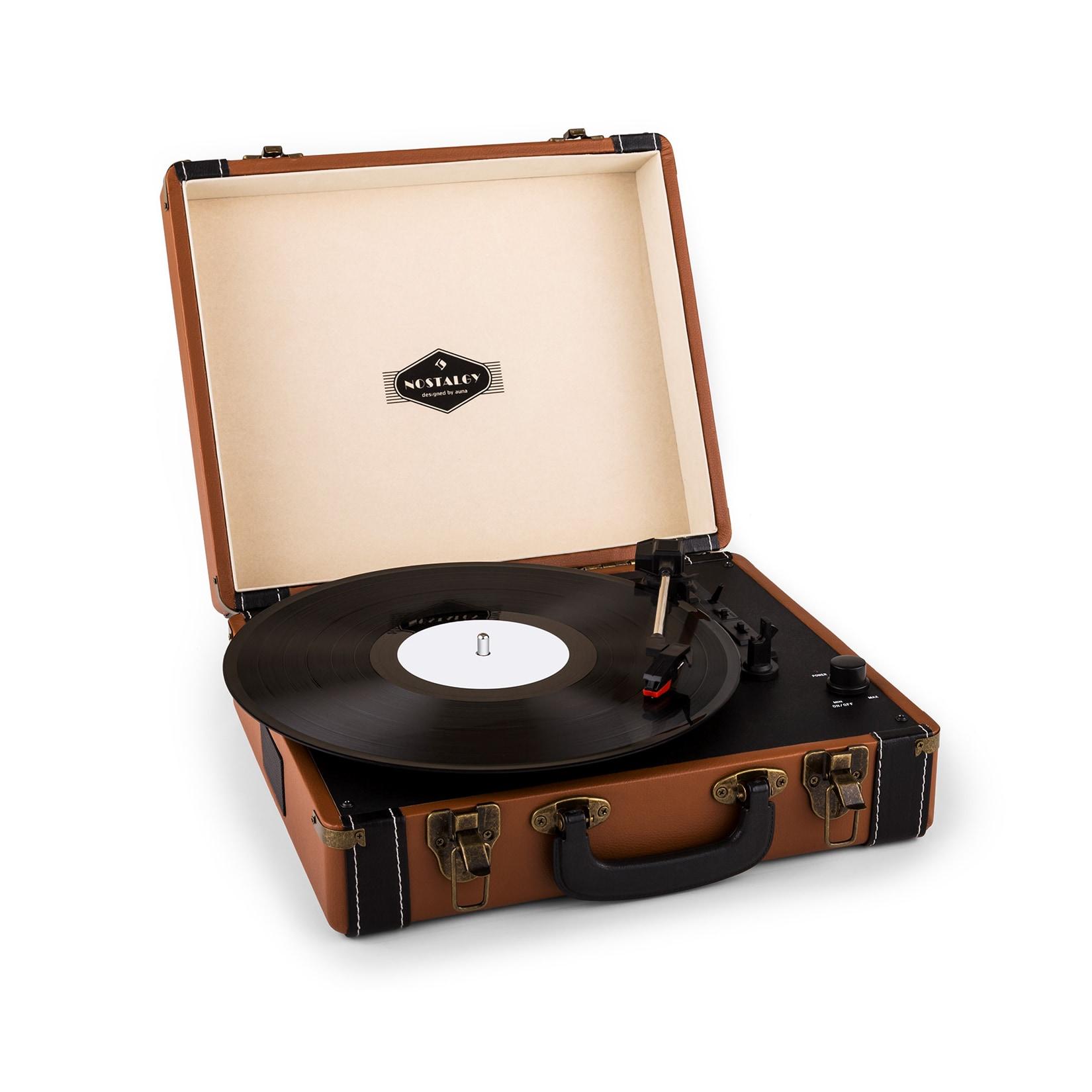 Auna Jerry Lee Retro-Plattenspieler LP USB braun Braun