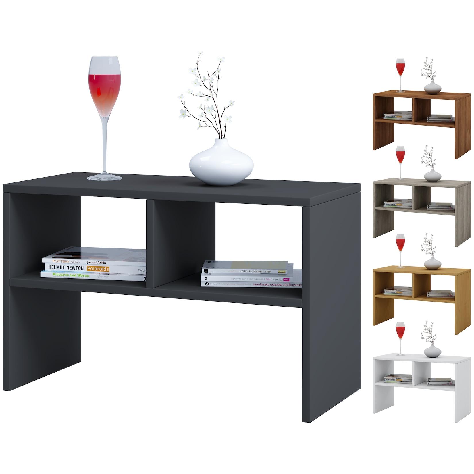 VCM Holz Beistelltisch Couchtisch schlicht Maße ca. H. 40 x B. 63 x T. 30 cm Wohnzimmertisch Kaffeetisch - Nachto S