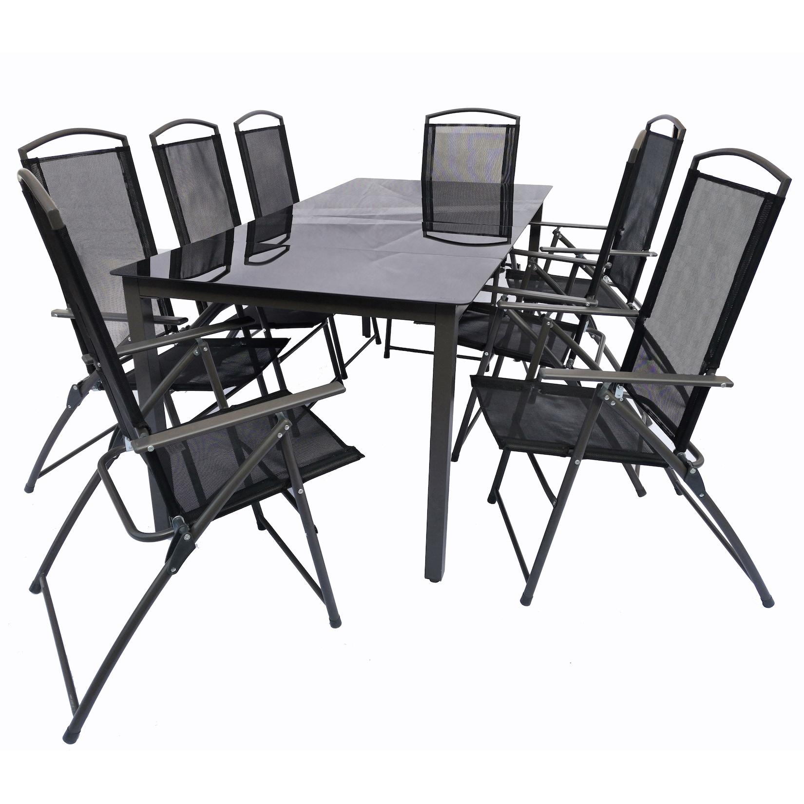 Vcm 9-Tlg GartenmöBel Set Sitzgruppe Essgruppe 1X Tisch, 8X StüHle Tisch MaßE Ca. H. 76 X B. 189 X T. 90 Cm Hochlehner Set 189S