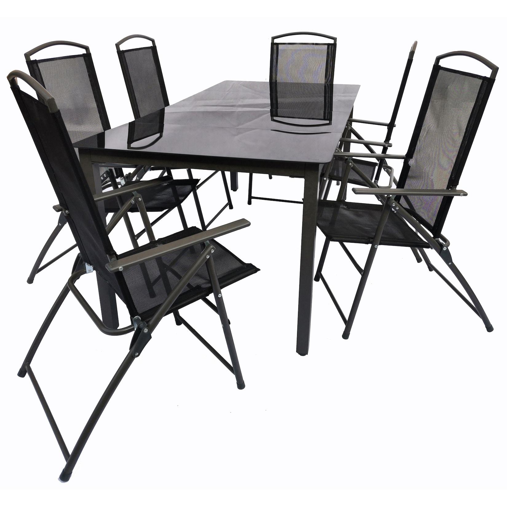 Vcm 7-Tlg GartenmöBel Set Sitzgruppe Essgruppe 1X Tisch, 6X StüHle Tisch MaßE Ca. H. 76 X B. 189 X T. 90 Cm Hochlehner Set 189S