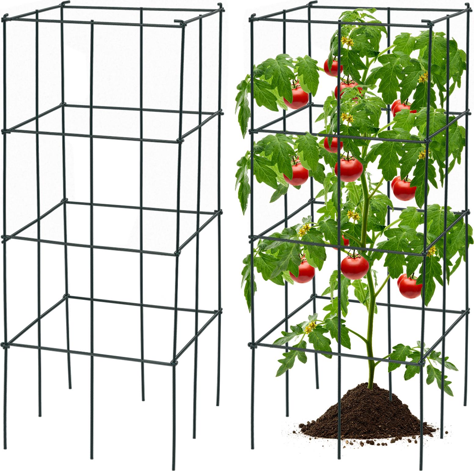 Costway Supporto Per Pomodori In 4 Pezzi, Supporti Per Piante Da Giardino Per Arrampicata Verticale, Traliccio Per Piante Robusto E Resistente Alla Ruggine