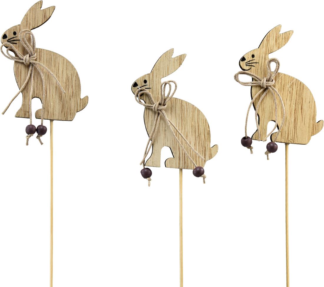 Decorazione Floreale In Legno Coniglietto Pasquale 8Cm X 6Cm Set Di 12 Coniglietti