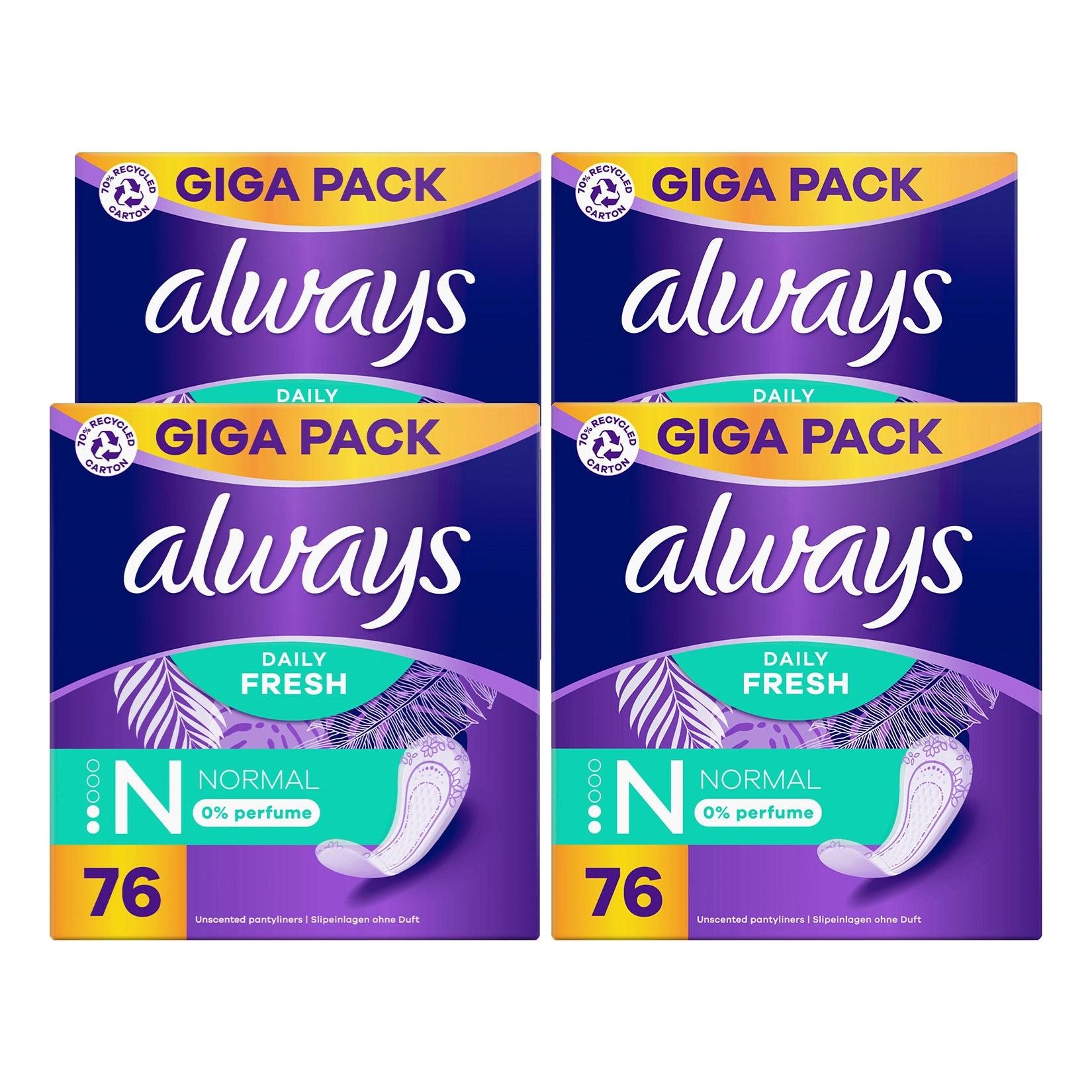 Always Slipeinlagen GigaPack Normal 76 Stück, 4er Pack