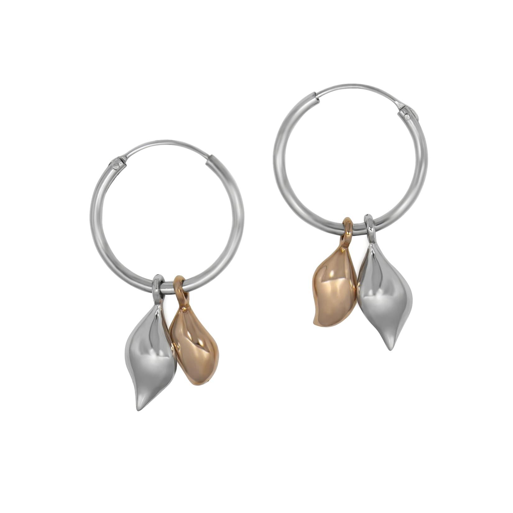 Zeeme Silber Creolen 925/- Sterling Silber rhodiniert rosevergoldet