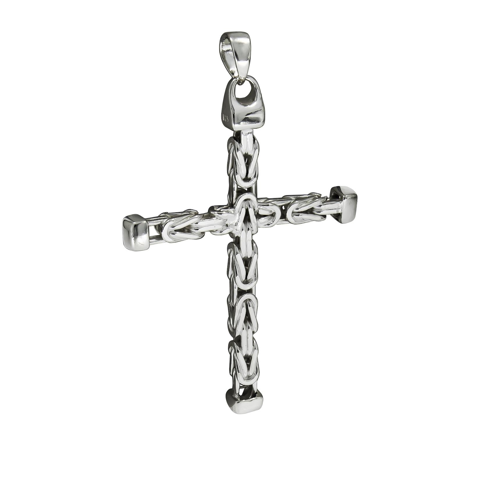 Zeeme Basic Anhänger Silber 925 Kreuz-Motiv Königskette poliert 75mm