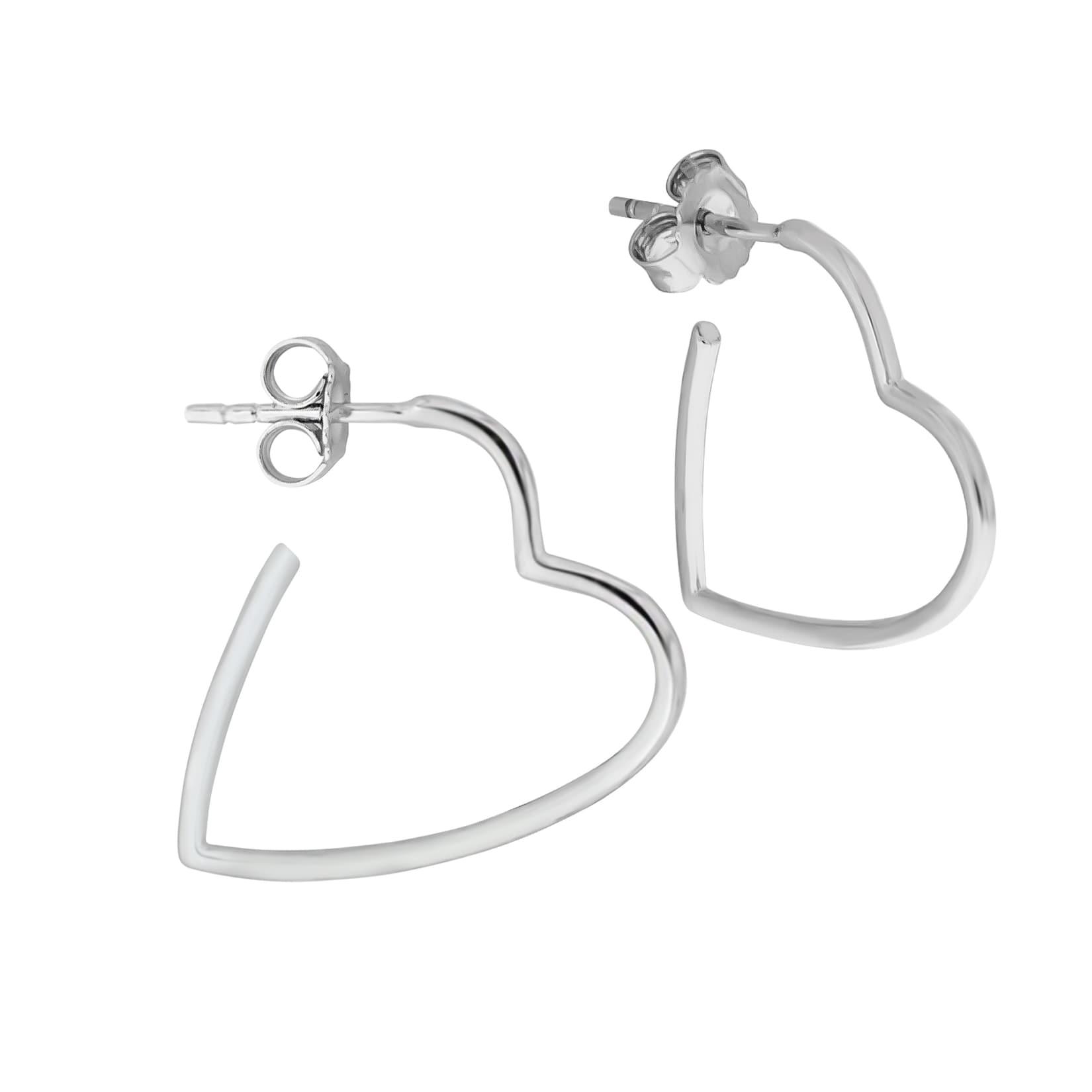 Zeeme Silber Steck Creolen 925/- Sterling Silber rhodiniert