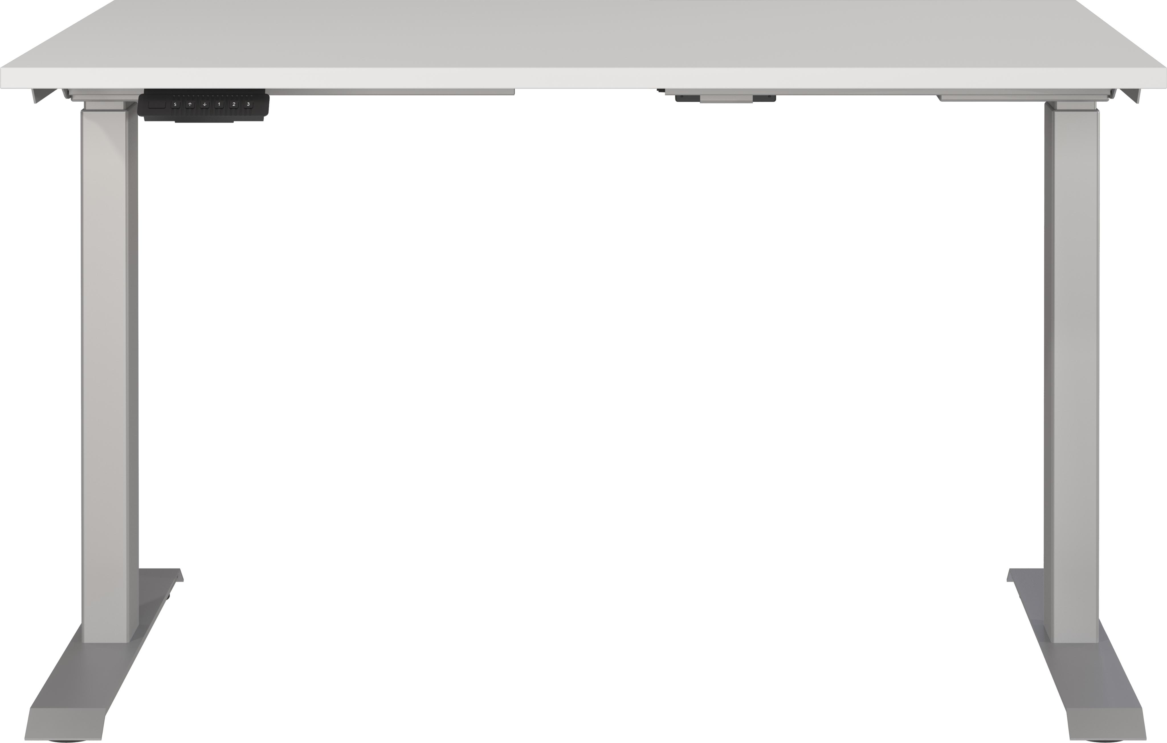 Schreibtisch Germania "Gw-Agenda Elektrisch HöHenverstellbar (72-120 Cm)", Silber (Lichtgrau, Silber, Silber, Lichtgrau), B:120Cm H:120Cm T:80Cm, Tische, Schreibtisch, Mit Memory-Funktion & Usb-Ladestation, Verschiedenen Breiten