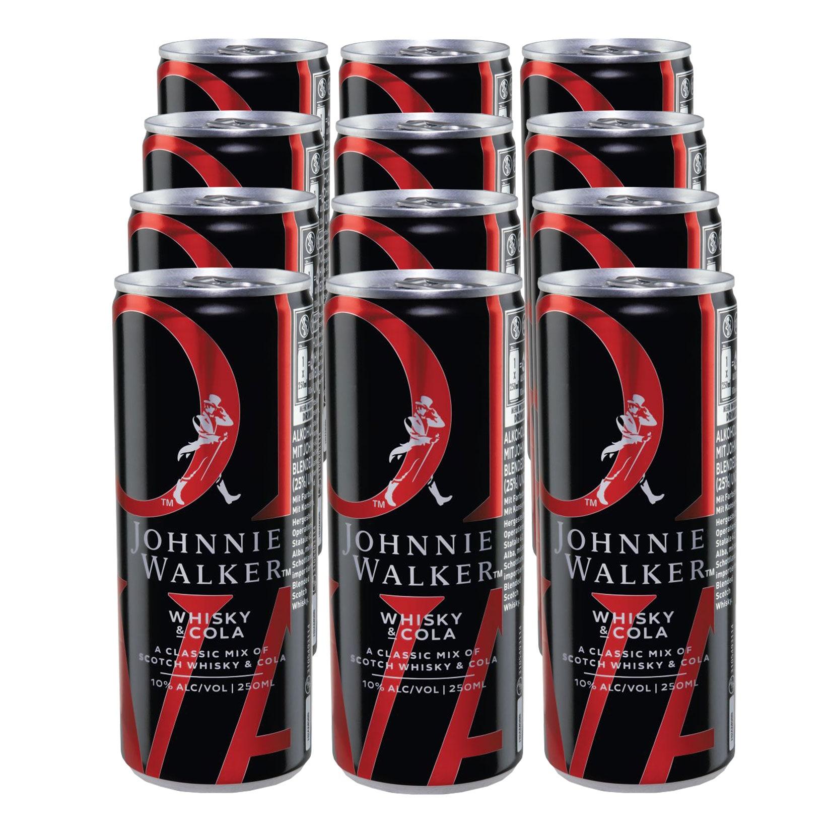 Johnnie Walker & Cola 10 % vol 0,25 Liter Dose, 12er Pack