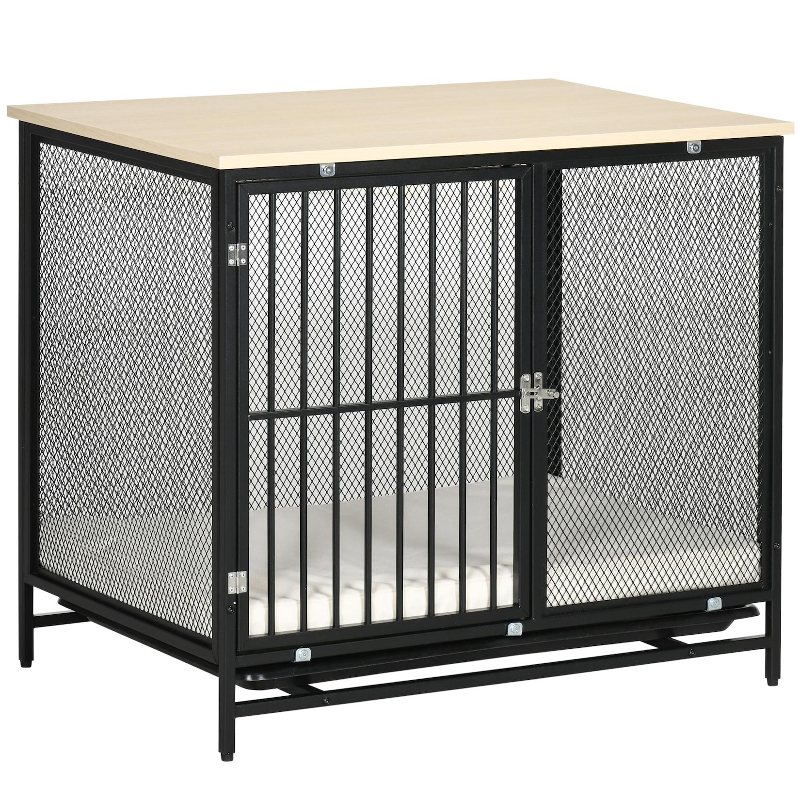 PawHut Hundekäfig Stahl, Spanplatte