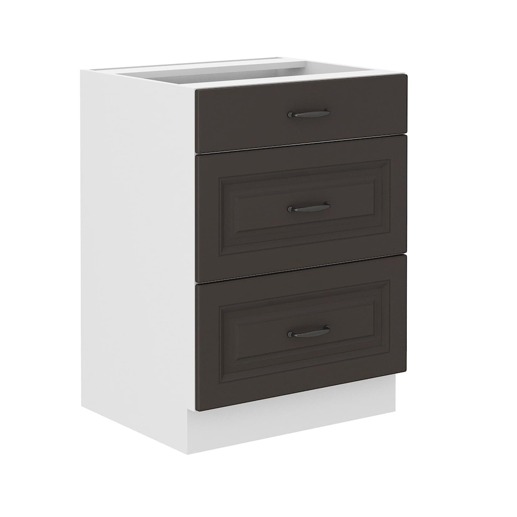 Küchen-Preisbombe Küchen Unterschrank 60 cm Stilo Grau Vollauszug Soft-Close Küche Einbauküche