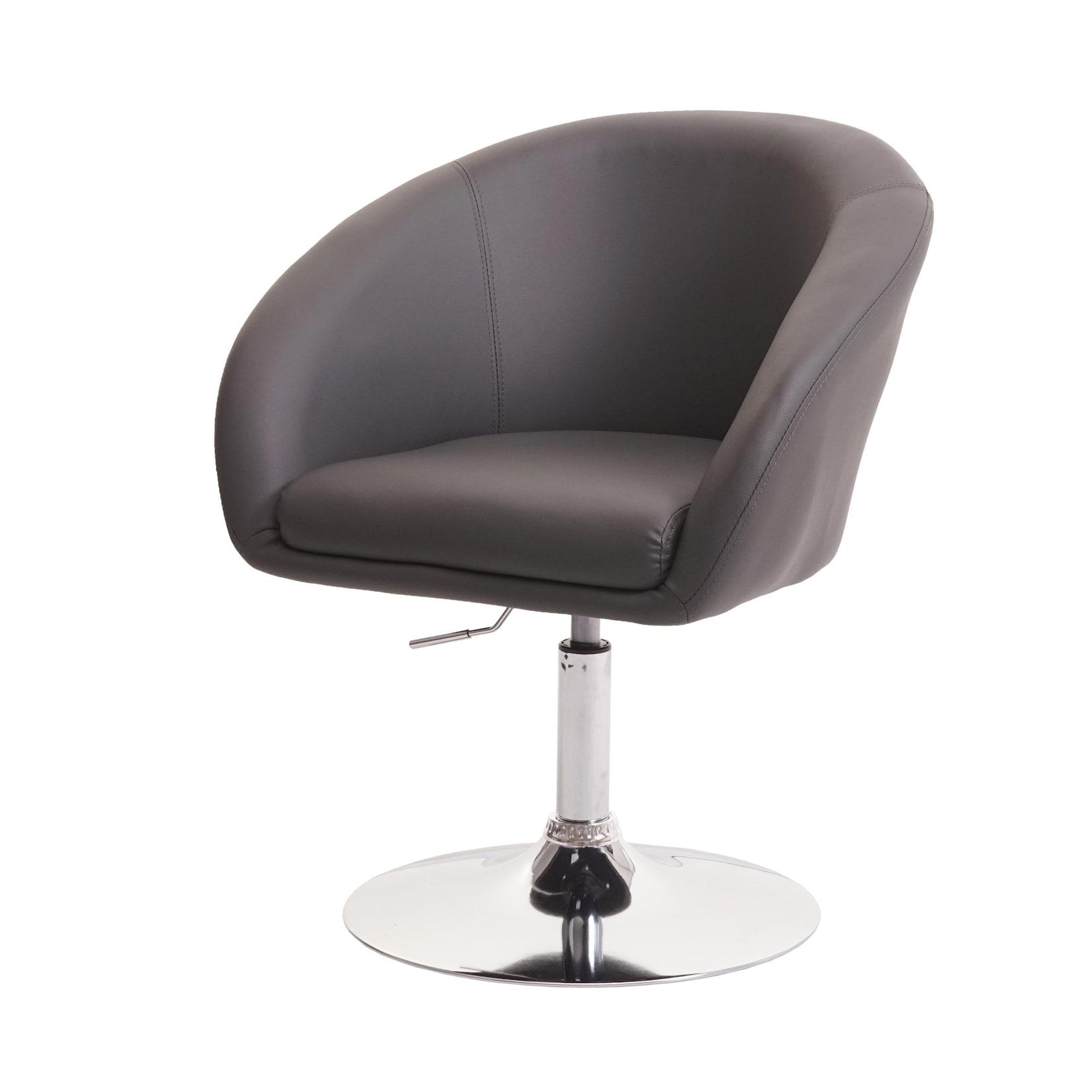 Esszimmerstuhl MCW-F19, KüChenstuhl Stuhl Drehstuhl Loungesessel, Drehbar HöHenverstellbar ~ Kunstleder Grau