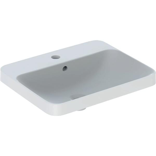 Geberit Variform Einbauwaschtisch, Rechteckig Mit Hahnloch, 55X40Cm, Mit ÜBerlauf, Keratect, 5007410 500741002