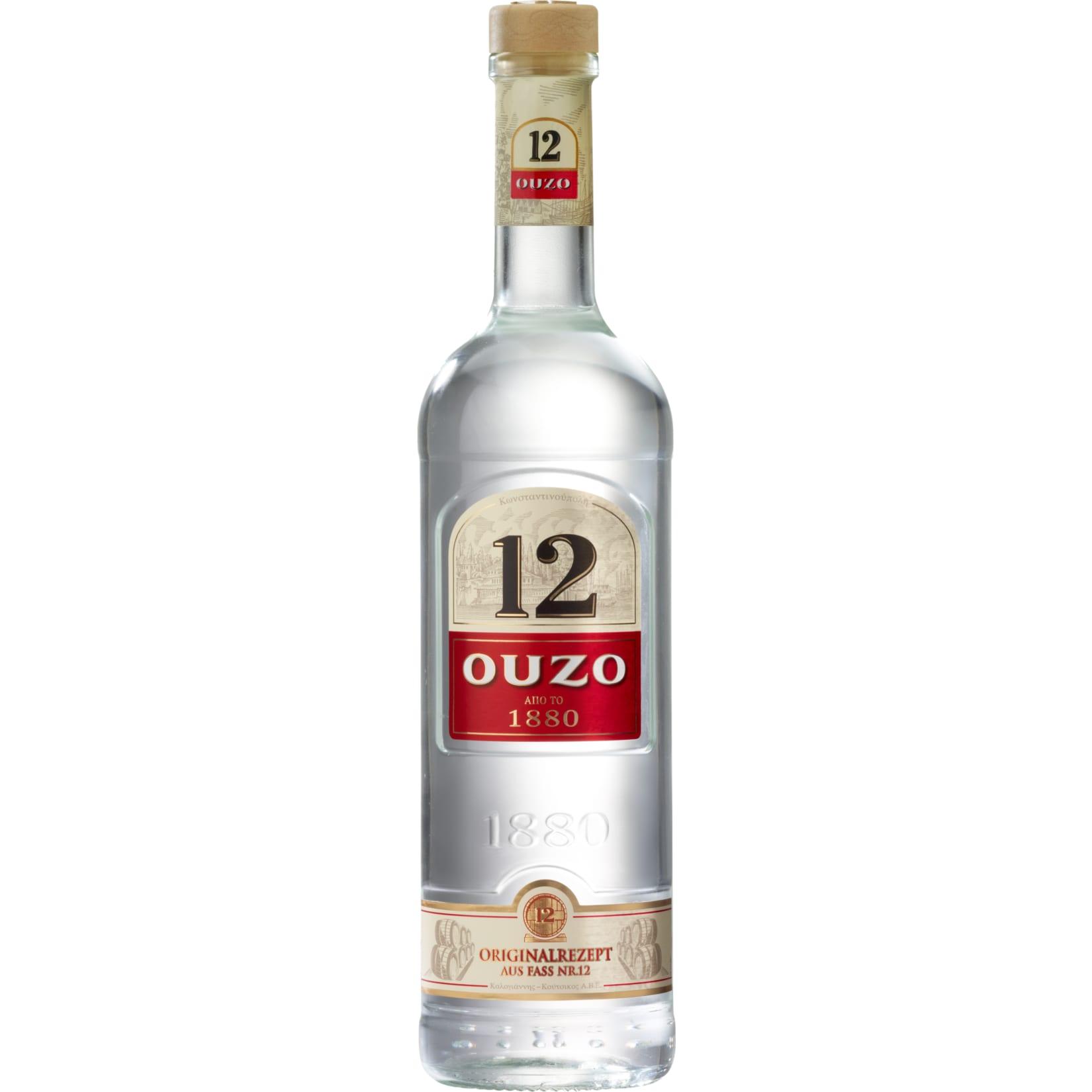 12 Ouzo 38,0 % vol 0,7 Liter - Inhalt: 6