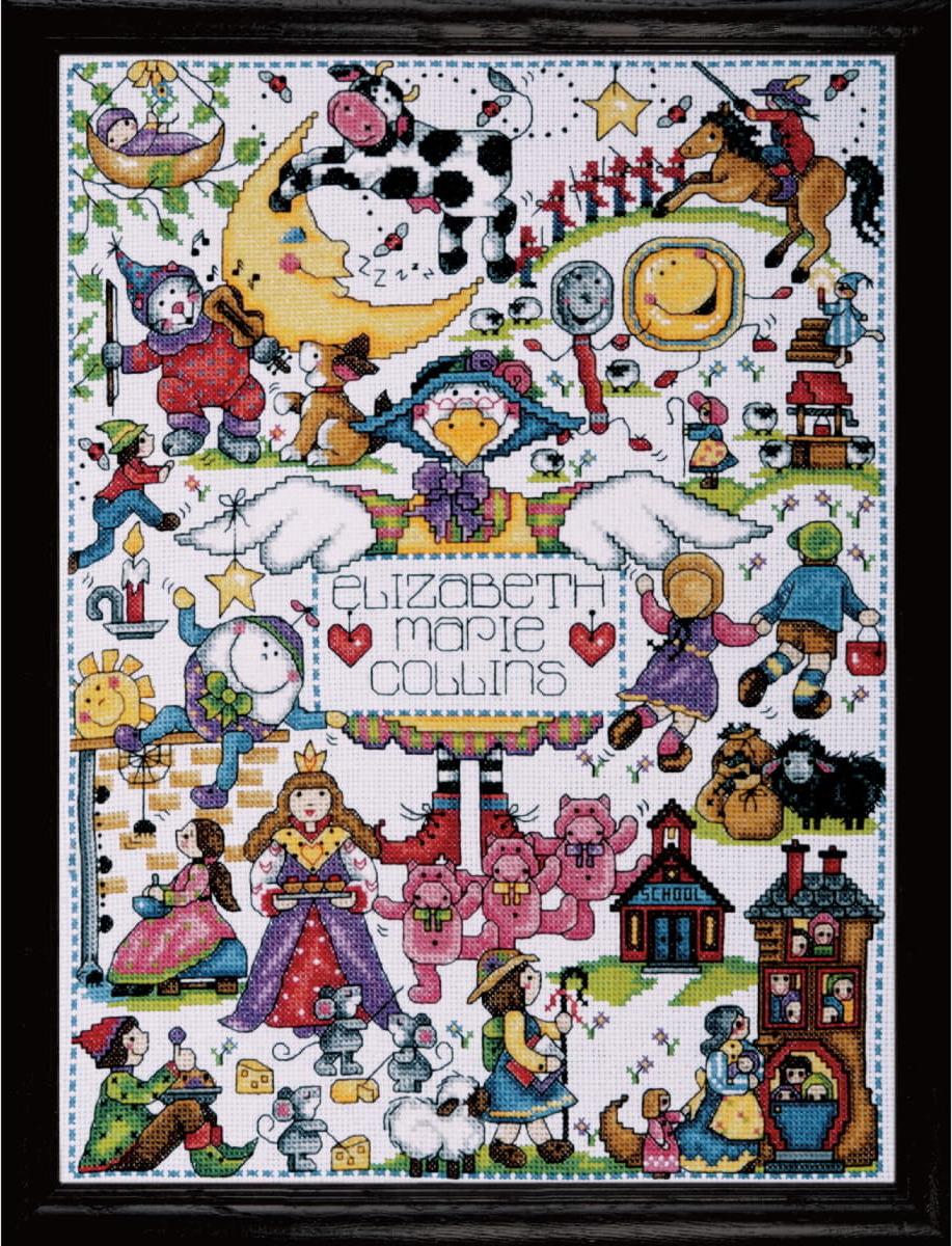 Kit Punto Croce Contato Design Works "Nursery Rhymes"", 28X38Cm"