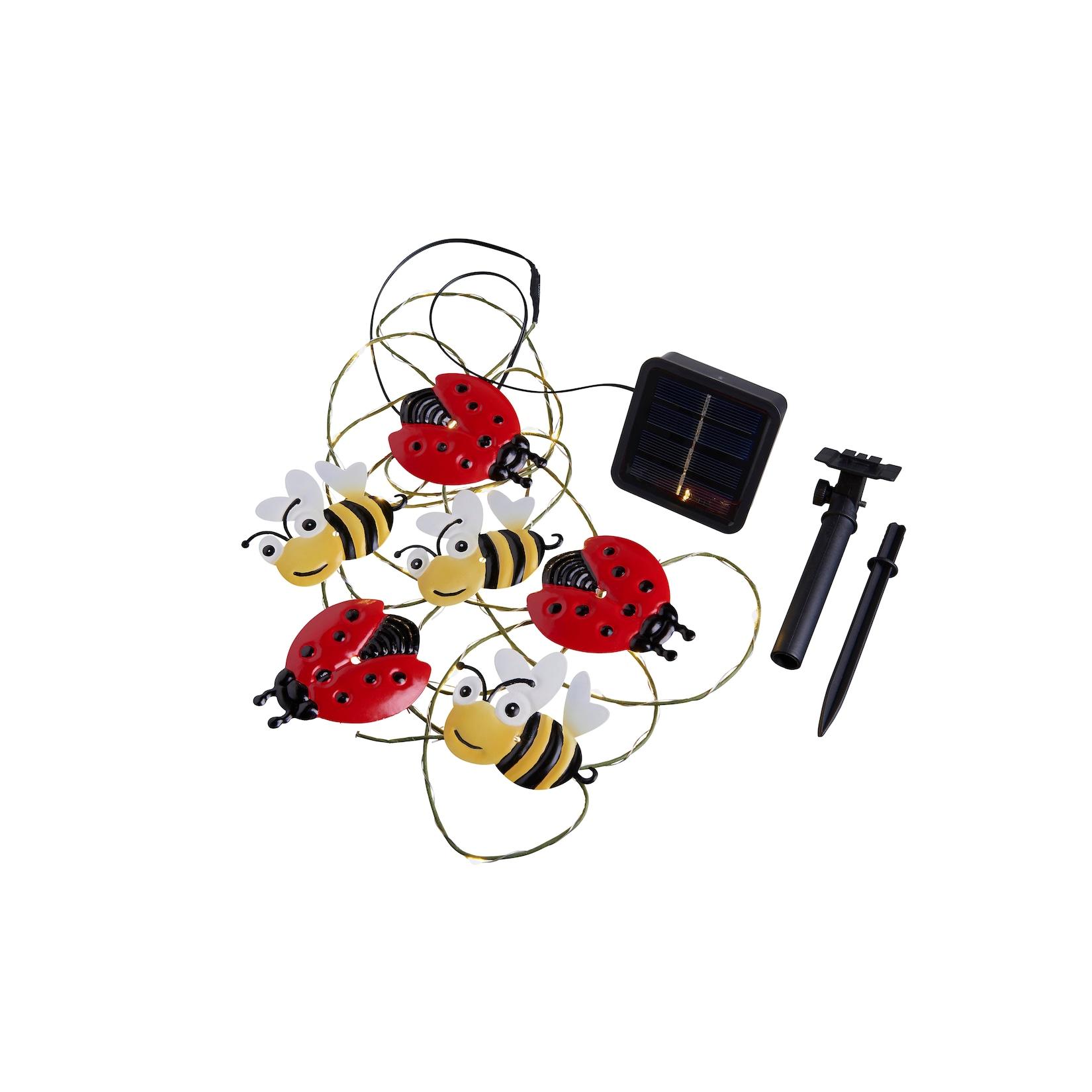LED Girlande Metall/Solar Girlande Biene/Marienkäfer