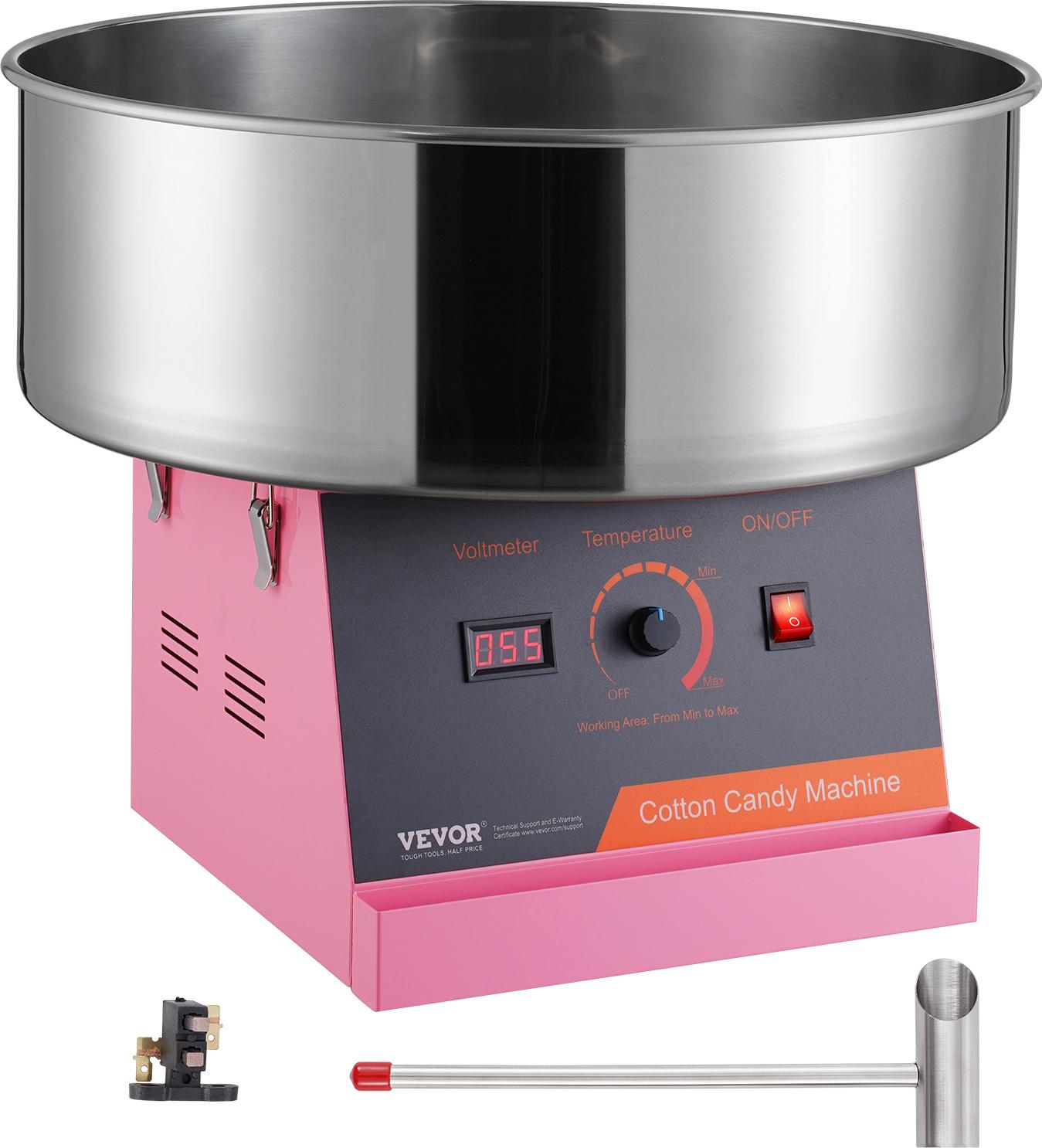 Vevor Macchina Per Zucchero Filato Elettrica, Macchina Per Zucchero Filato Da 1 Kw, Macchina Per Zucchero Filato Commerciale Con Ciotola In Acciaio Inox E Cucchiaio Di Zucchero, Perfetta Per Feste Di Compleanno Per Bambini A Casa, Feste Di Famiglia (Rosa)