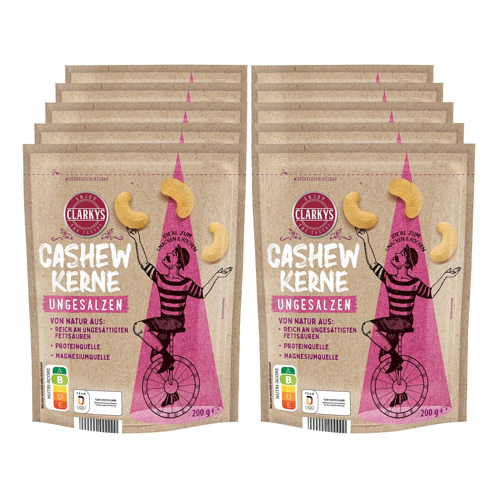 Clarkys Cashewkerne 200 g, 10er Pack