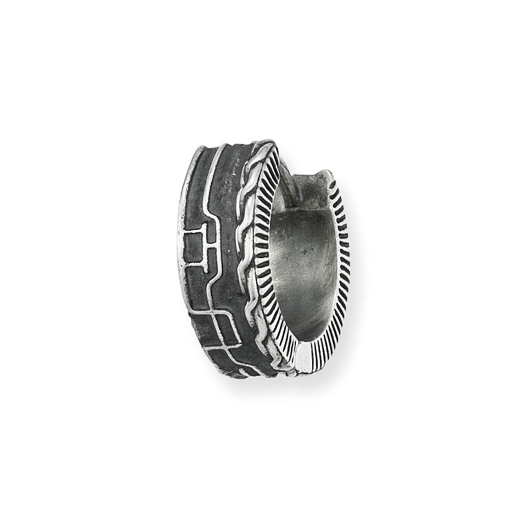 cai Single-Ohrring Silber 925 rhodiniert oxidiert