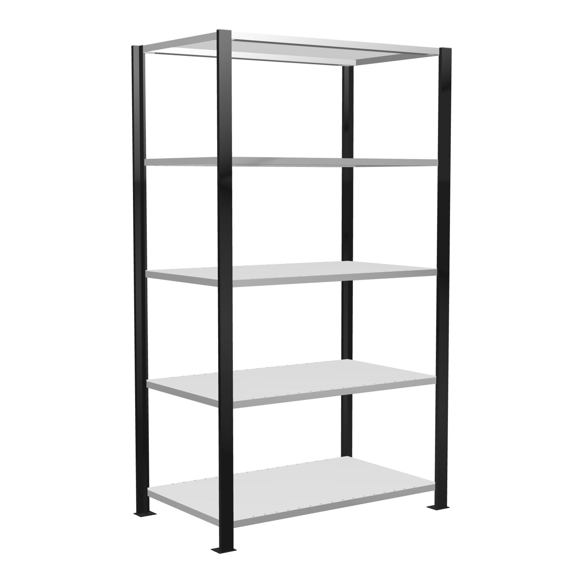 Schulte Grundregal BüRo-Steckregal Multiplus150 1800 X 1000 X 600 Mm 5 FachböDen LäNgenriegel Schwarz/Ral 7035 Lichtgrau Ohne Mittelanschlag ; Schulte (36055-S)