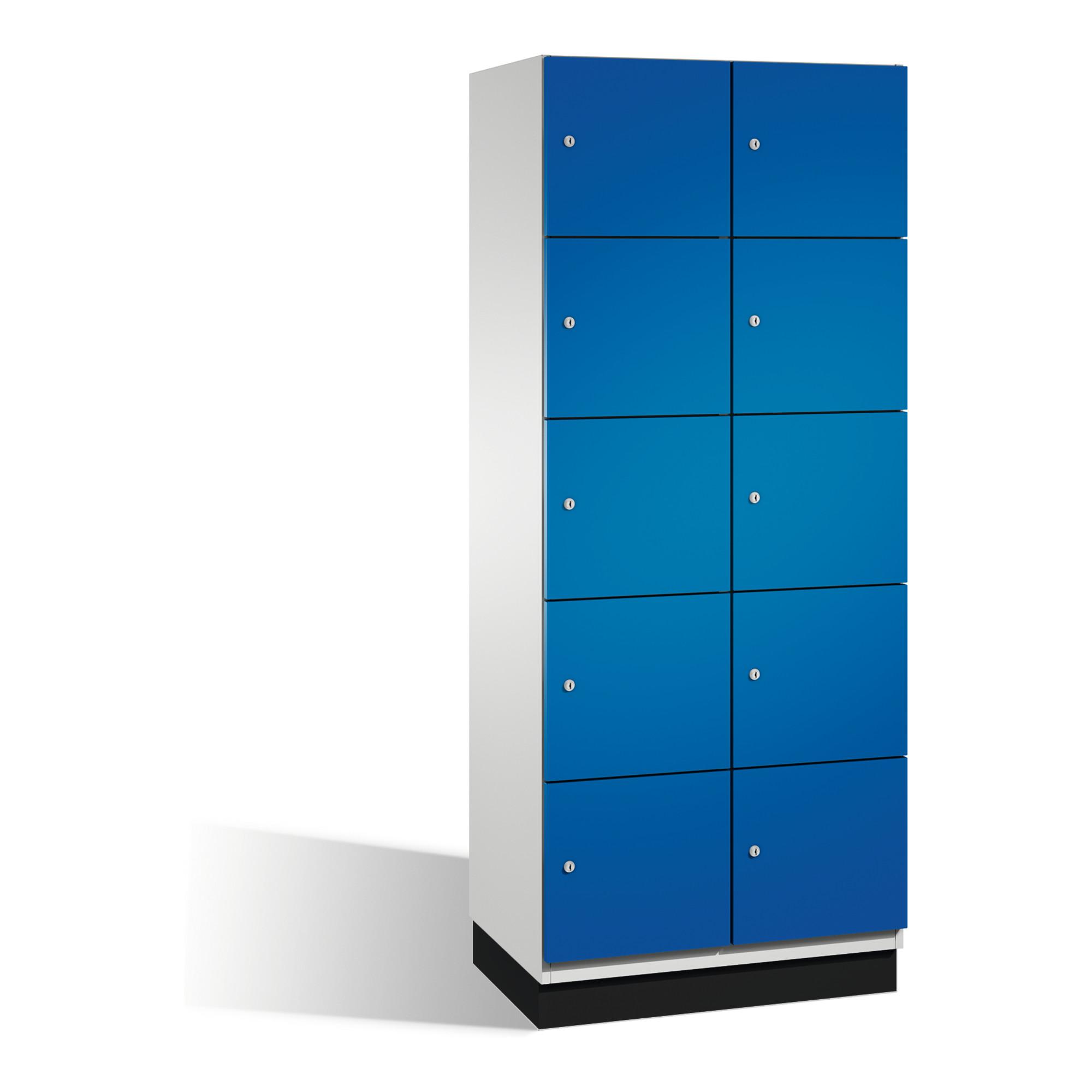 C+P FäCherschrank Cambio Auf Sockel, 10 FäCher, H1950Xb800Xt525Mm Front Enzianblau Korpus Lichtgrau ; C + P MöBelsysteme (45104-22|S10010)