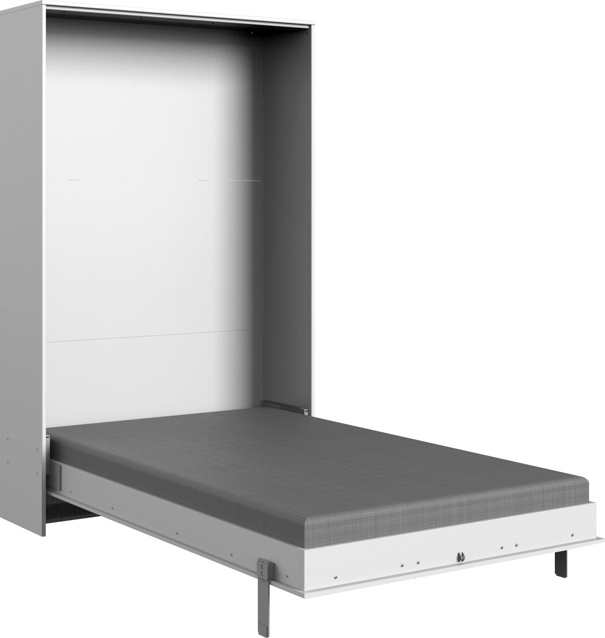 Schrankbett wimex "Juist Schrankklappbett GäStebett", Weiß, H:213Cm, Schrankbetten, Vertikal Klappbar, 3 LiegefläChen, Mit Lattenrost, Made In Germany