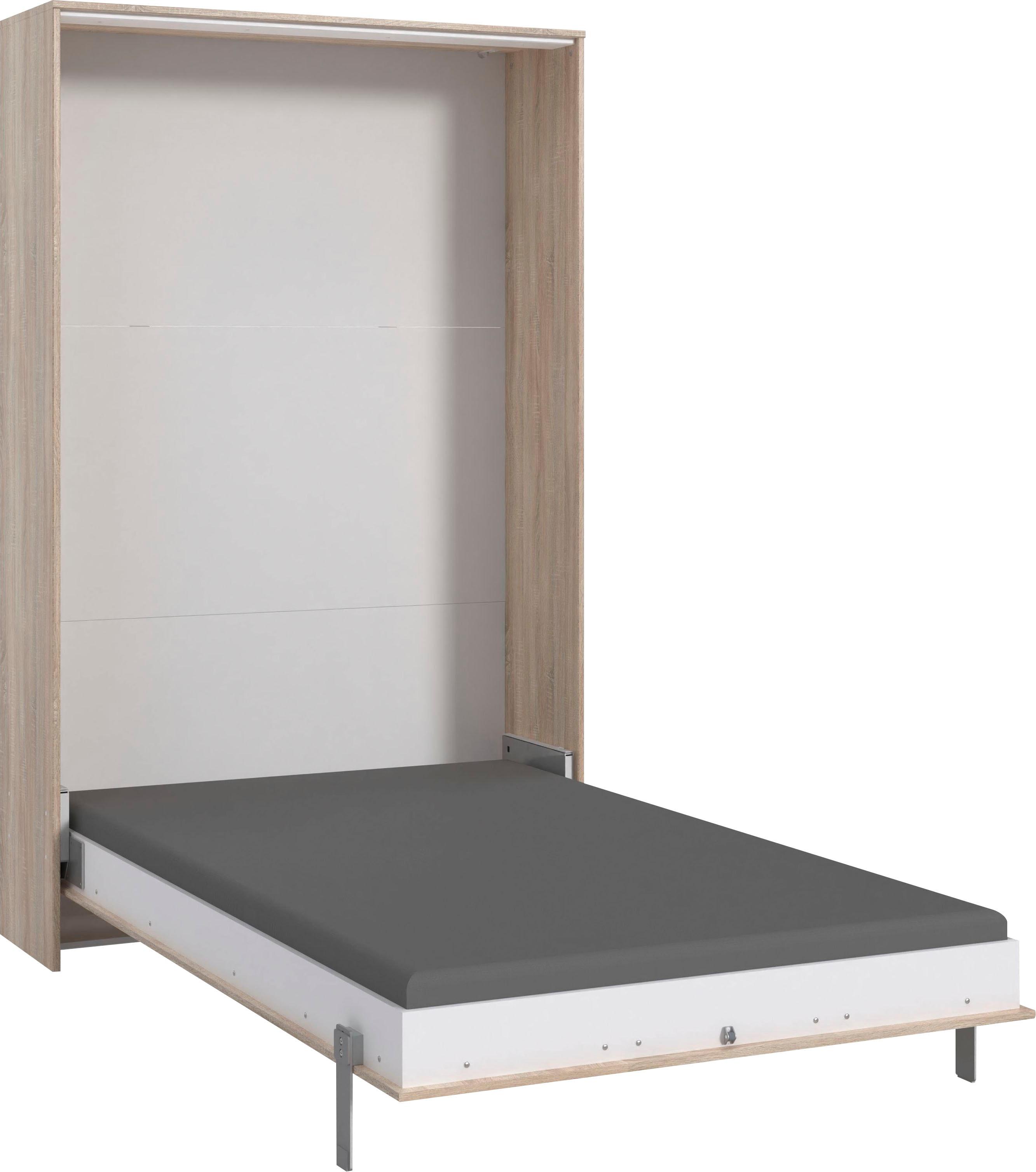 Schrankbett Wimex "Juist Schrankklappbett GäStebett", Braun (Eiche SäGerau Nachbildung), H:213Cm, Schrankbetten, Vertikal Klappbar, 3 LiegefläChen, Mit Lattenrost, Made In Germany