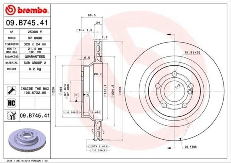 Disco Freno Brembo Articolo: 09.B745.41