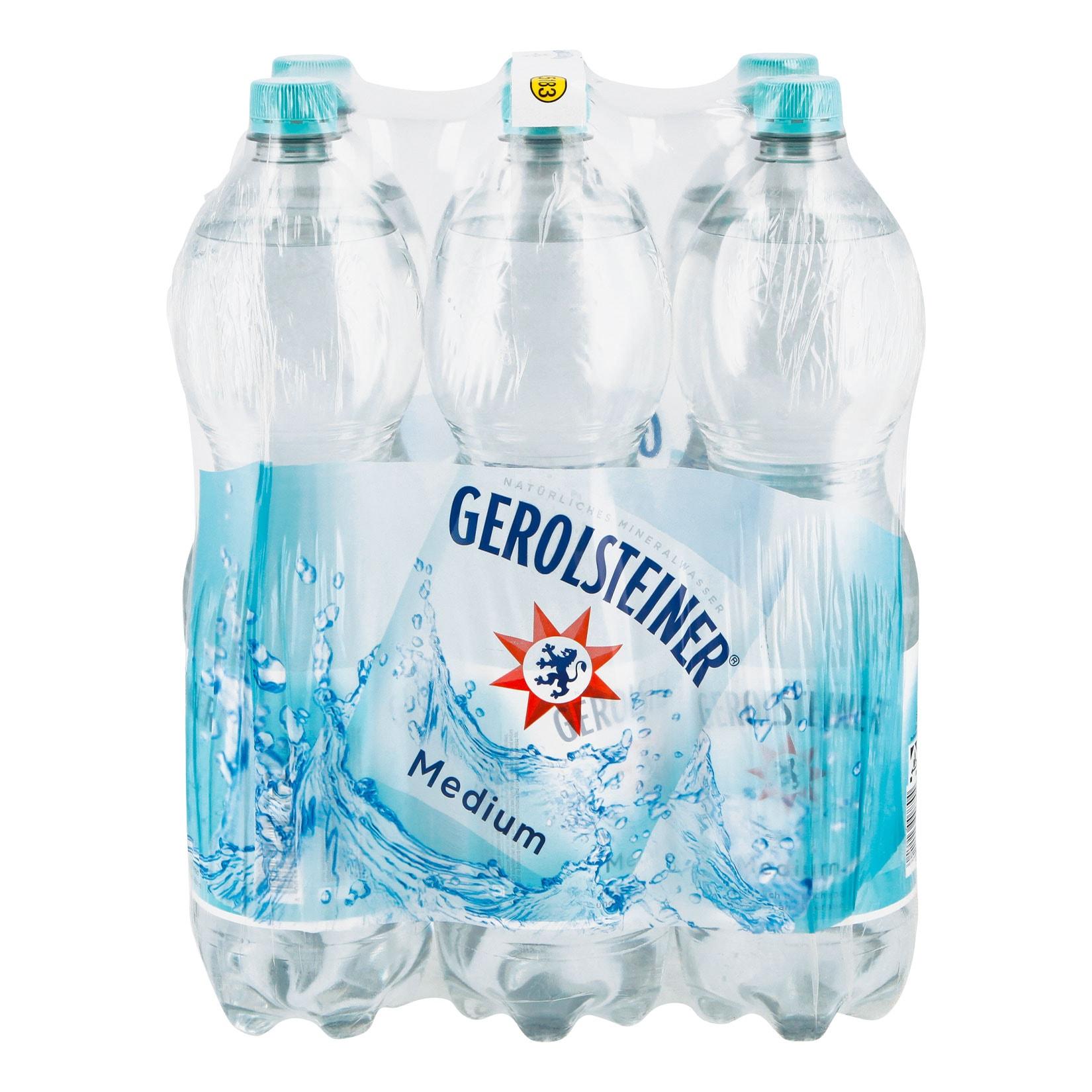 Gerolsteiner Mineralwasser Medium 1,5 Liter, 6er Pack - Inhalt: 2