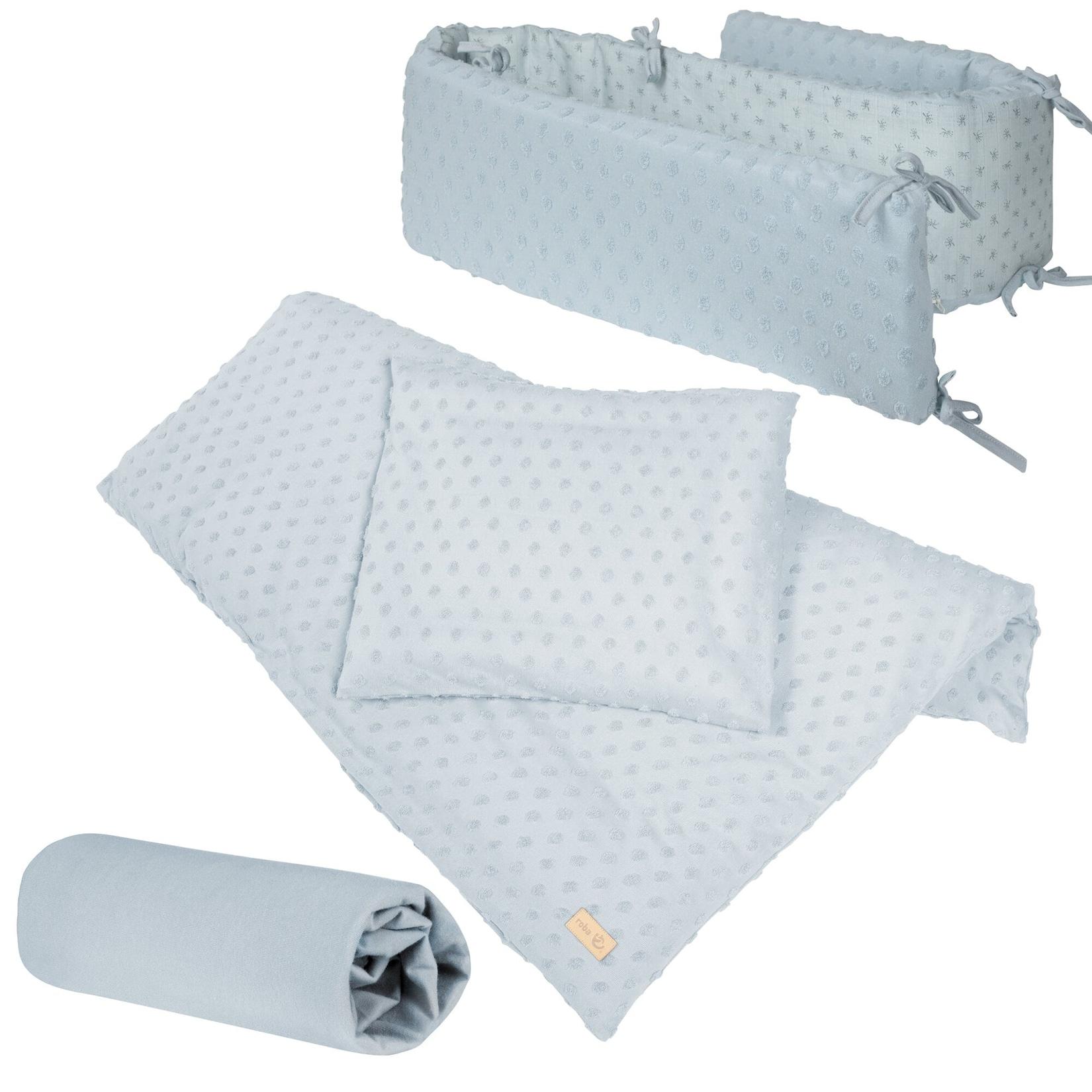 Organic Geschenkset 'Lil Planet' hellblau/sky, Bio-Bettwäsche, Bettlaken & Nestchen