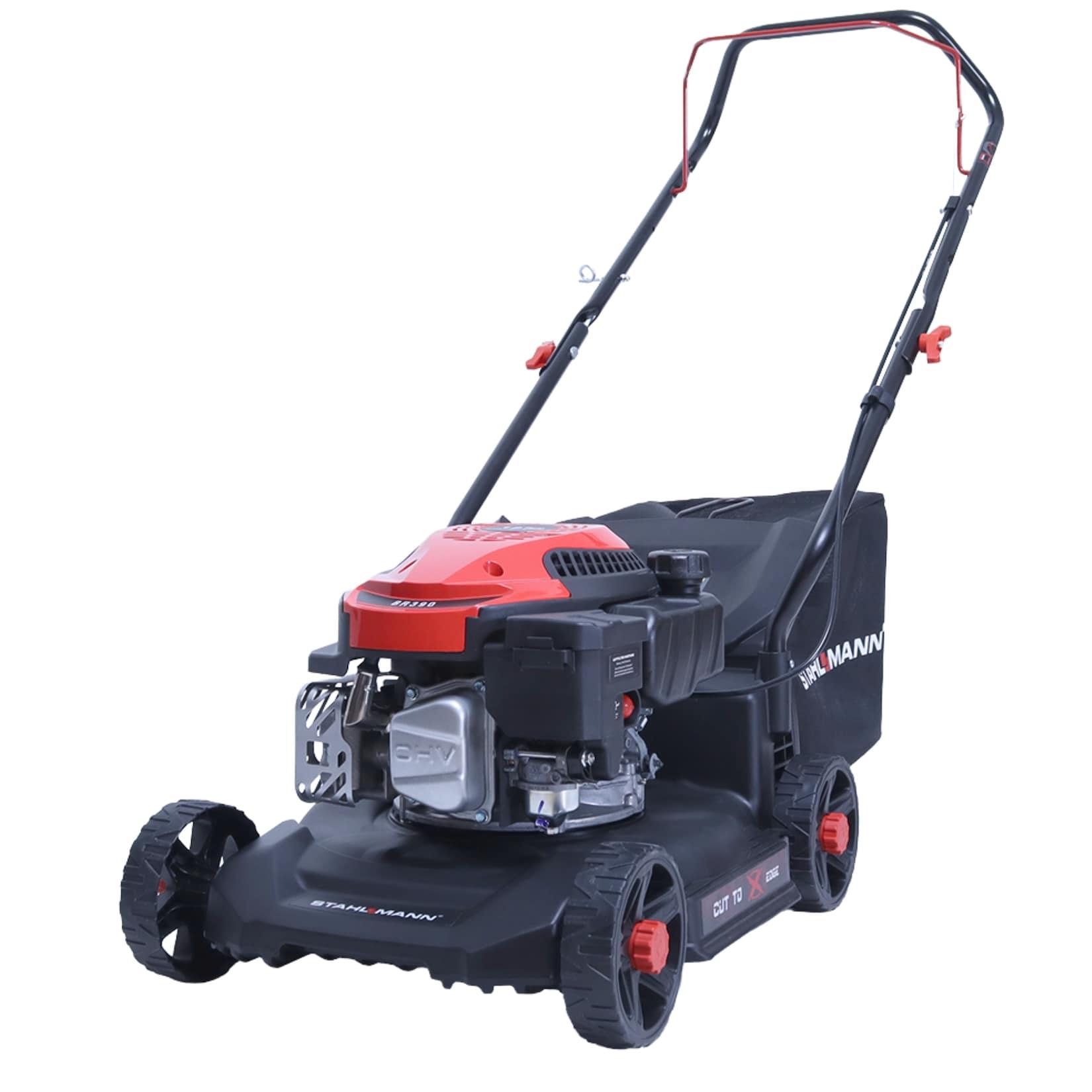 Rasenmäher Benzin BR390 – 4,0PS (2,9kW) 127ccm, 39cm Schnittbreite, Schnitthöhenverstellung, kompakt, 35L Fangkorb