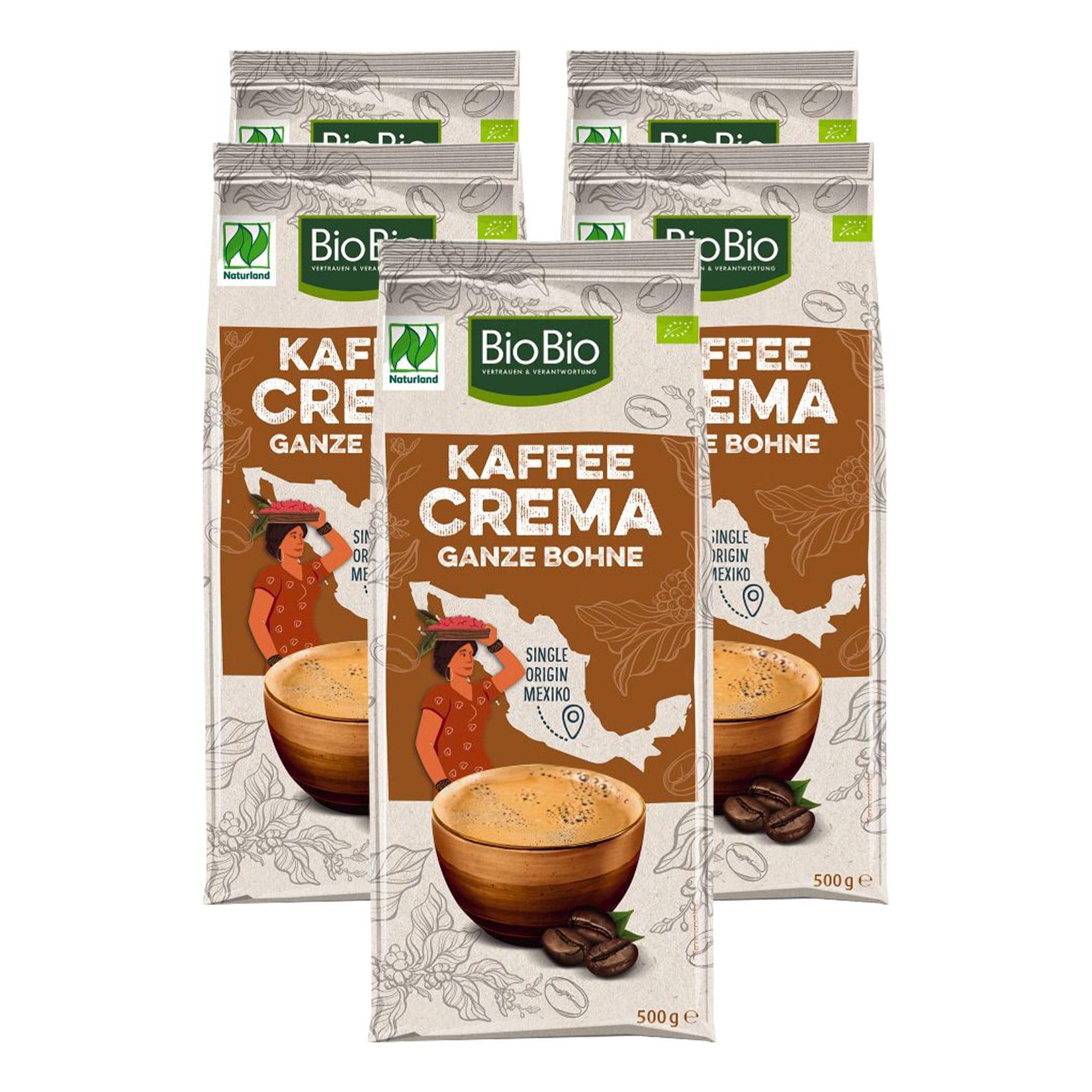 Minges BioBio Röstkaffee Mexico ganze Bohnen 500 g, 5er Pack