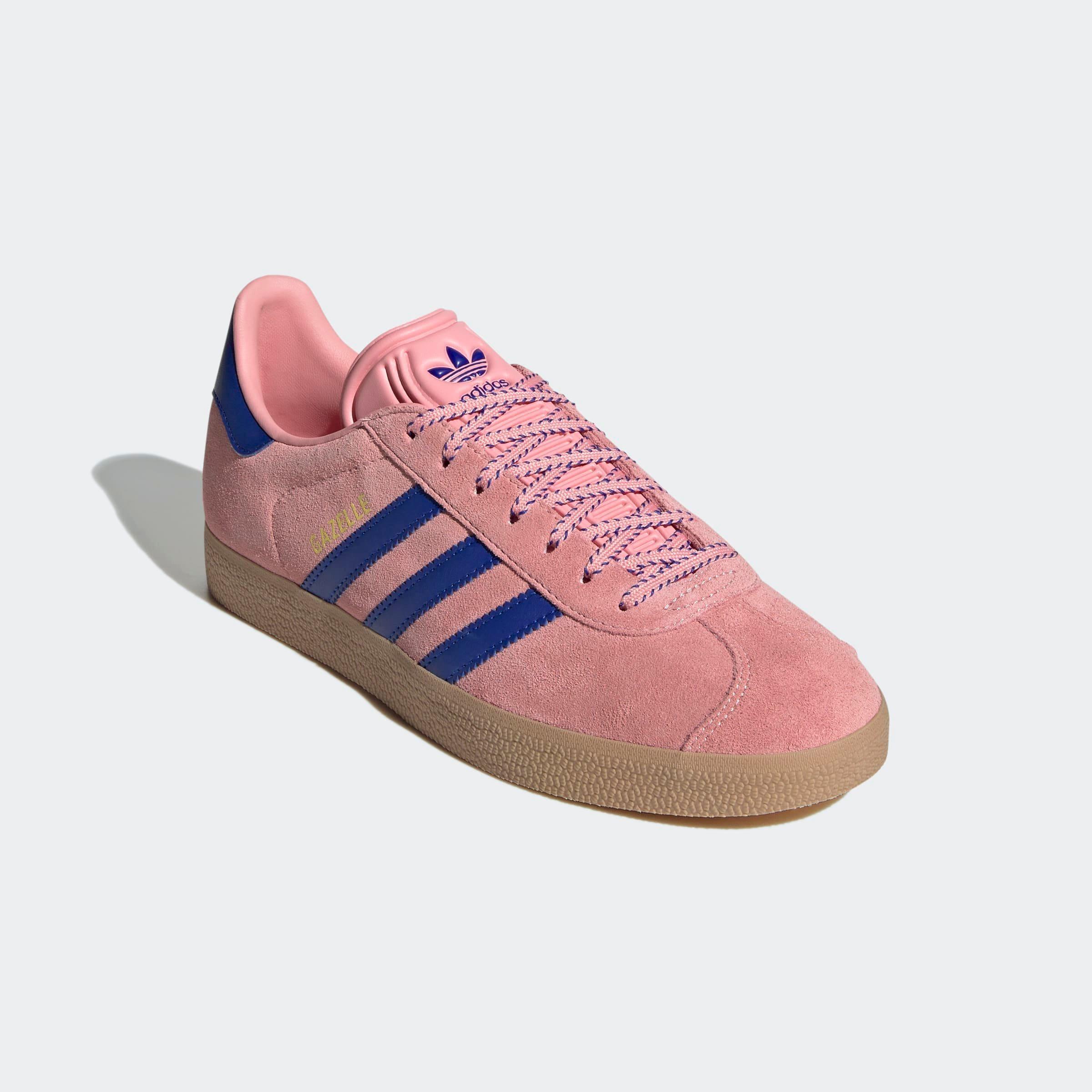 Sneaker adidas originals "Gazelle", Damen, Gr. 37, Rosa (Semi Pink Spark, Lucid Blau, Pure Sulfur), Leder, Synthetik, Schuhe Skaterschuh Sneaker Low Retrosneaker