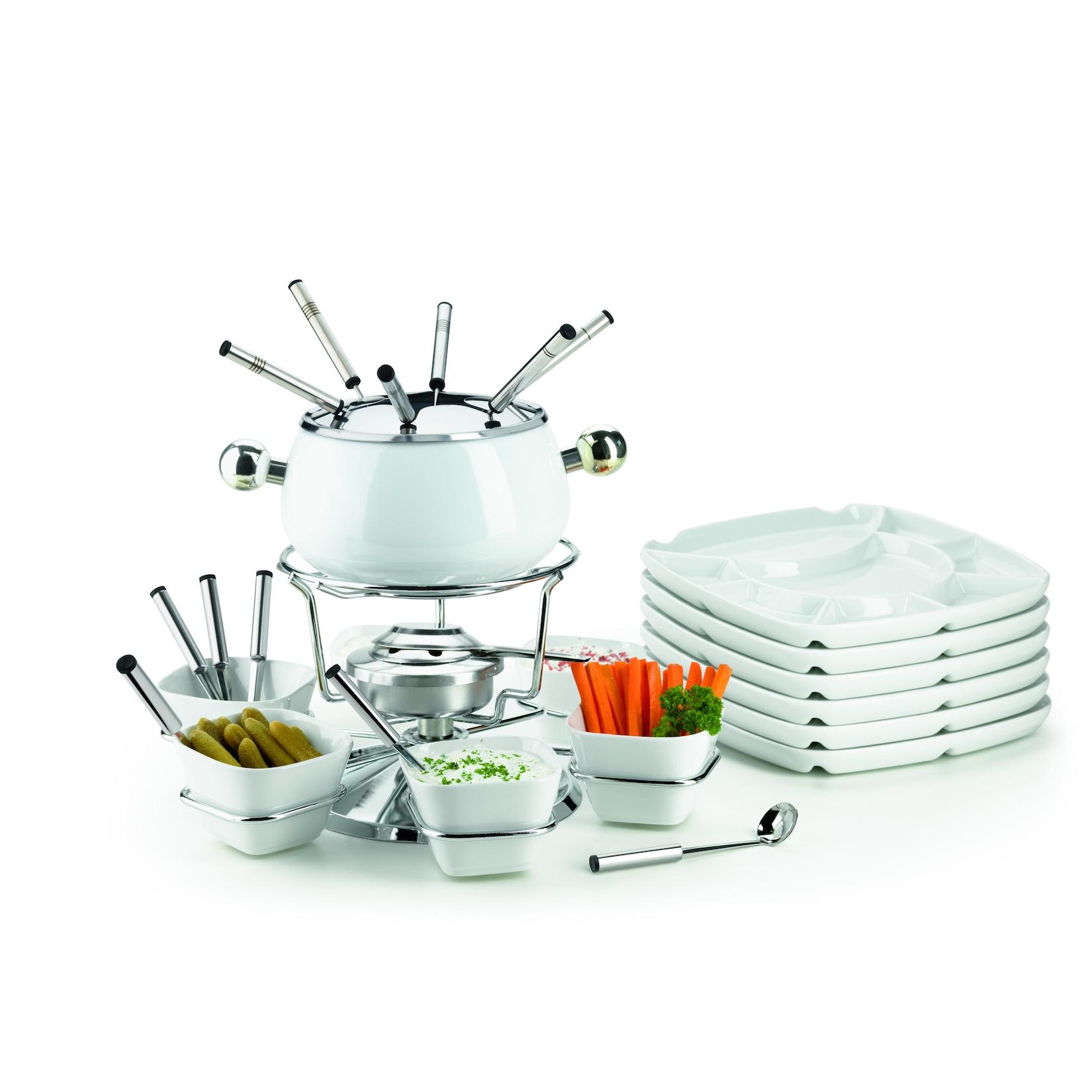 Mäser Fondueset, Edelstahl Fondueset Weiß