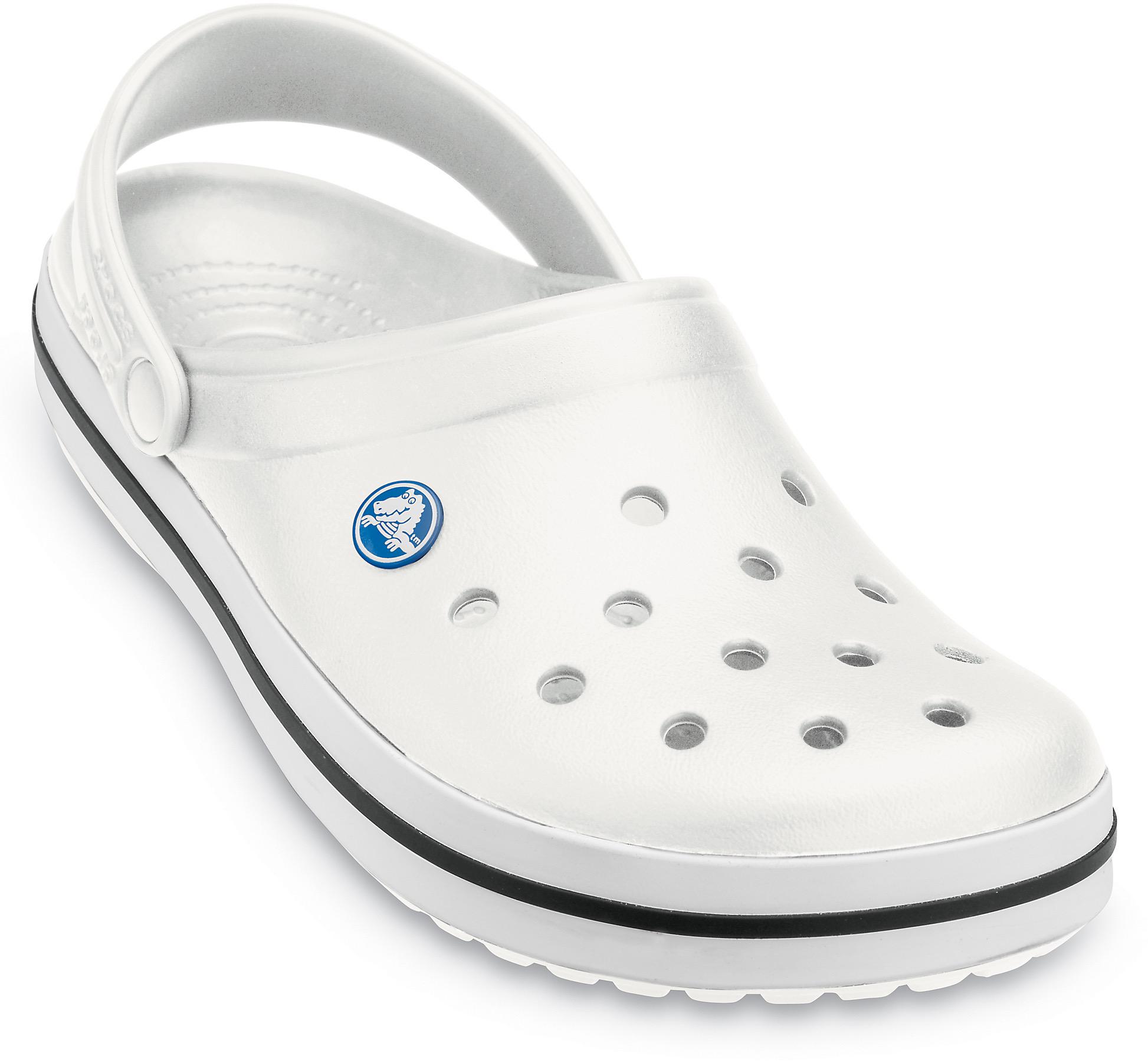 Clog Crocs "Crocband Clog", Damen, Gr. 36, Weiß, Croslite™, Schuhe Clog, Sommerschuh, Schlappen, Hausschuh Mit Zweifarbiger Laufsohle