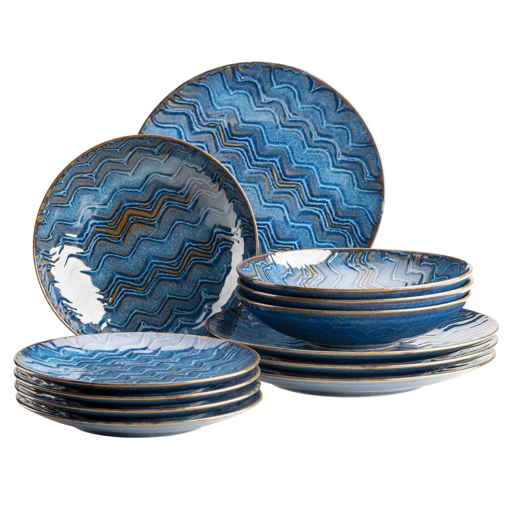 Mäser Tafelservice, Steinzeug Aquamarine Blau