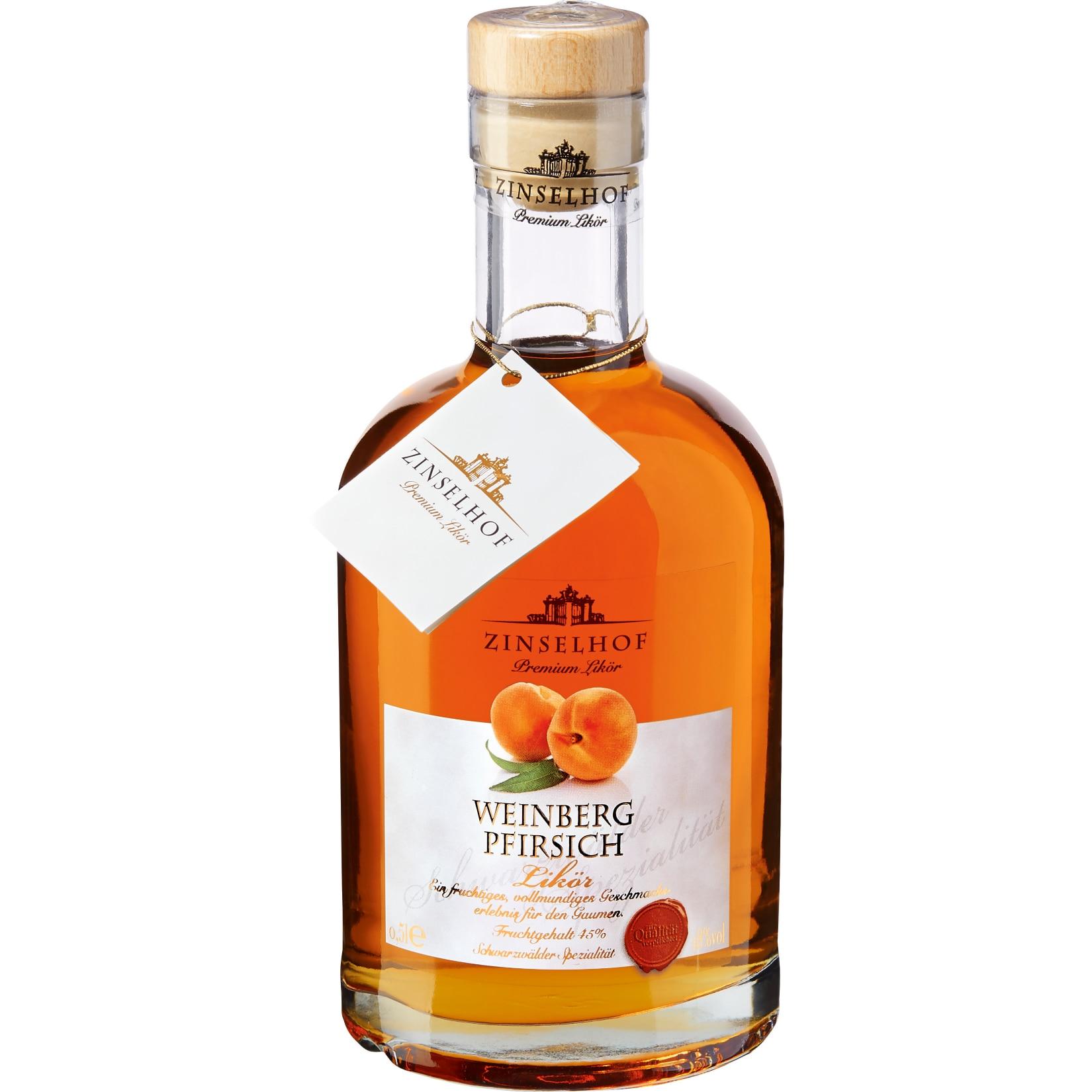 Zinselhof Weinbergpfirsichlikör 18,0 % vol 0,5 Liter - Inhalt: 2