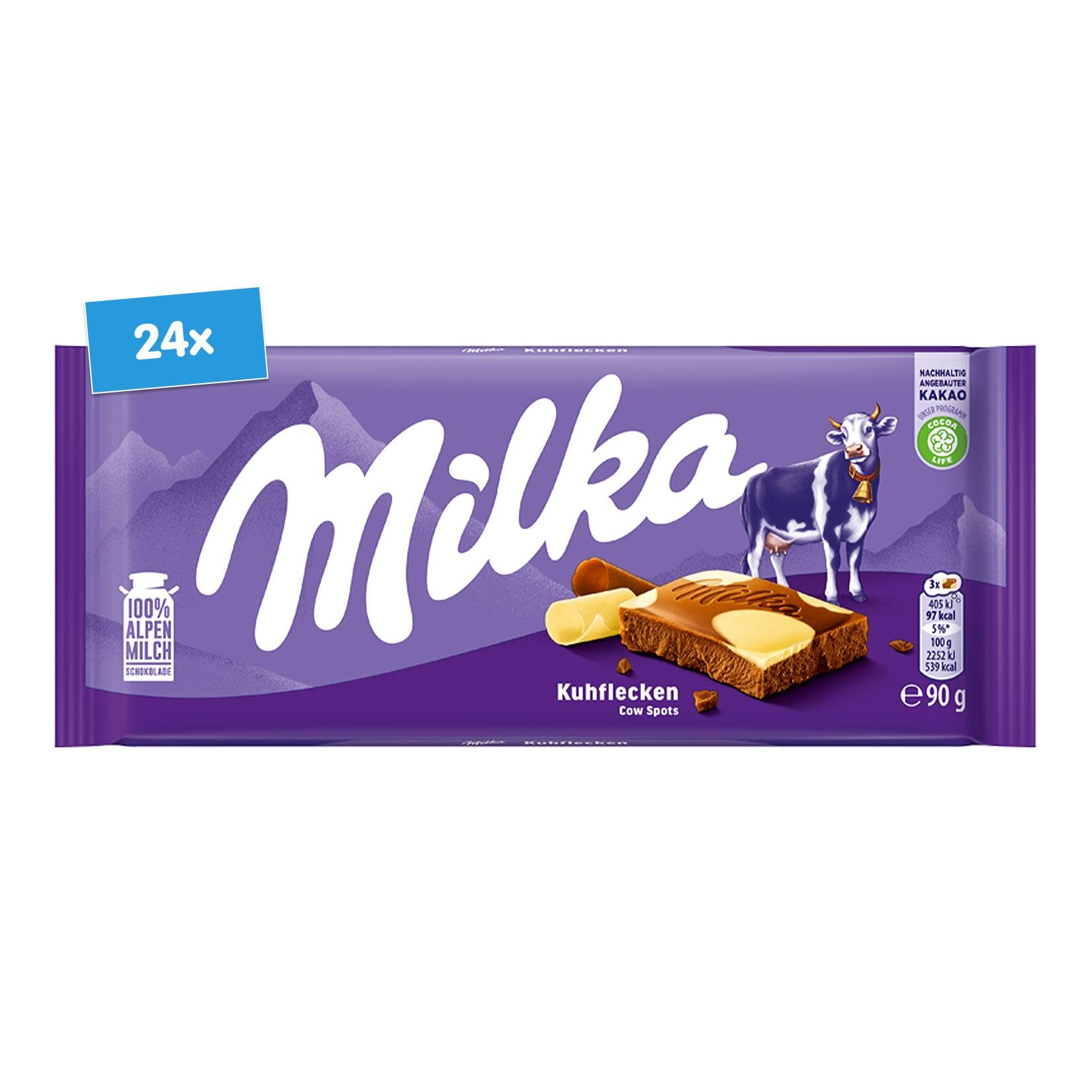Milka Tafelschokolade Kuhflecken 90 g, 24er Pack