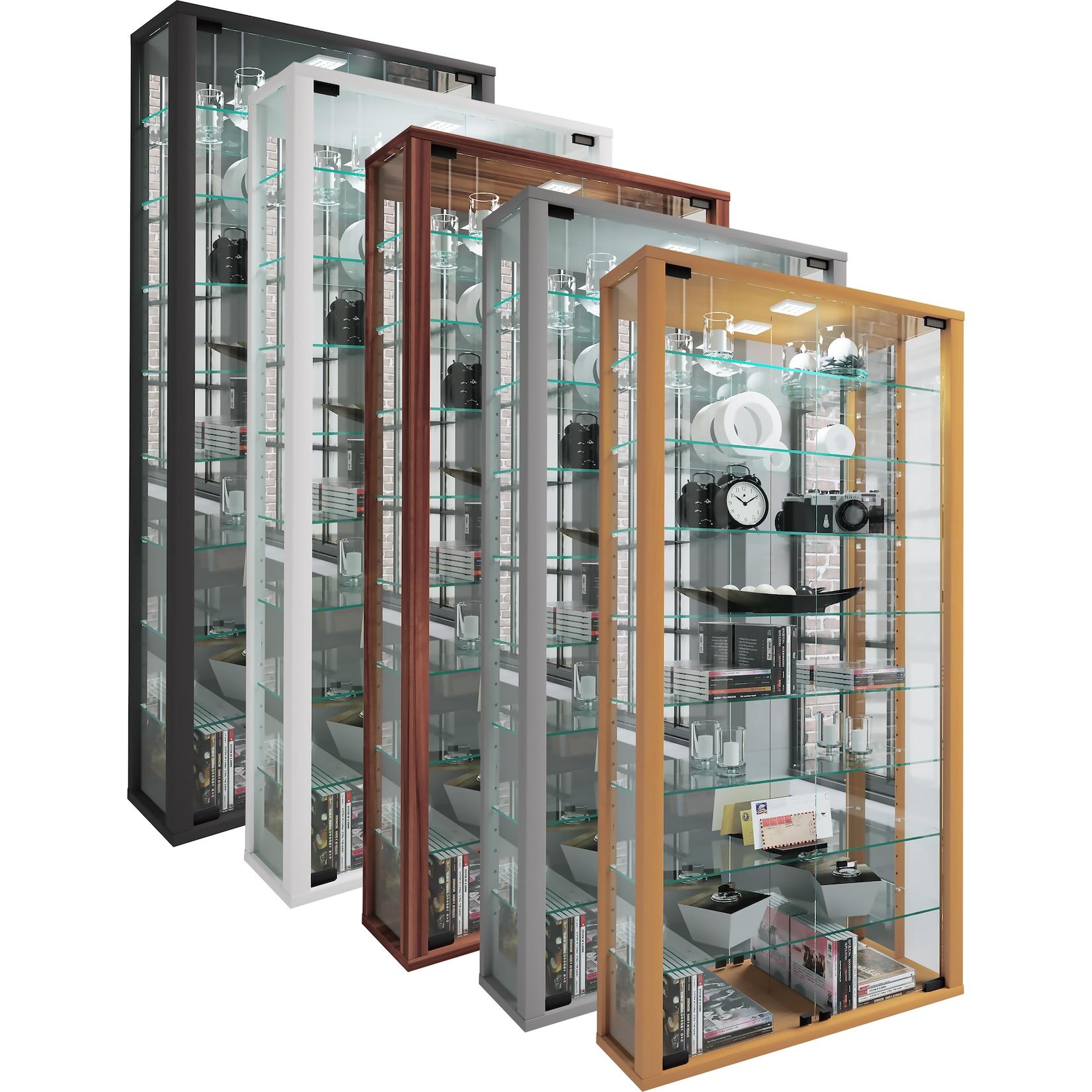 Vcm Glasvitrine HäNgend Vitrine Glas Mit Esg-Sicherheitsglas MaßE Ca. H. 115 Xx B. 59 X T. 18 Cm HäNgevitrine Glas Modern Und Platzsparend Glas Vitrinenschrank - Vitrosa Maxi Spiegel