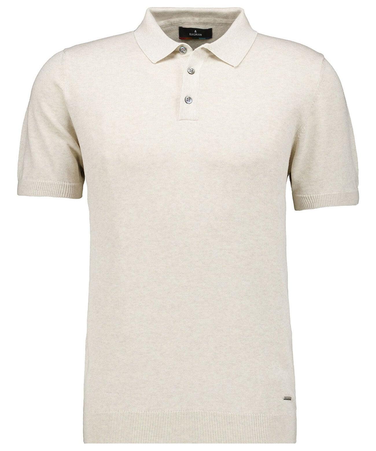 Rundhalspullover Ragman, Herren, Gr. 52, Beige (Ecru, 008), Feinstrick, 100% Baumwolle, Ohne Ausschnitt, Pullover Rundhalspullover