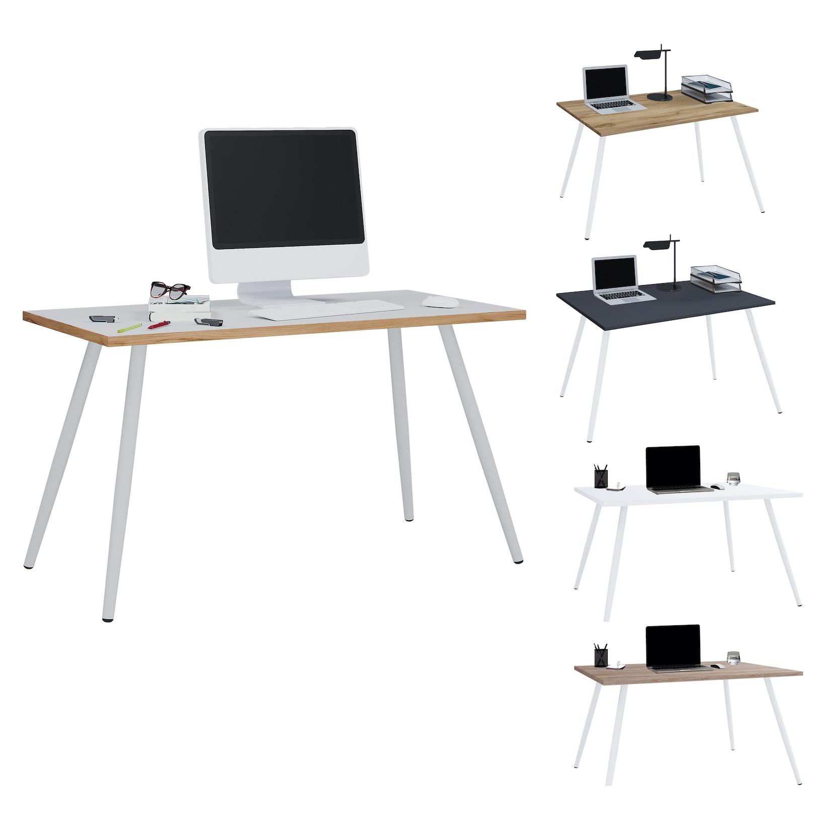 Vcm Schreibtisch Computertisch BüRotisch Skandanivischer Retro Look Salia 138X50 Cm