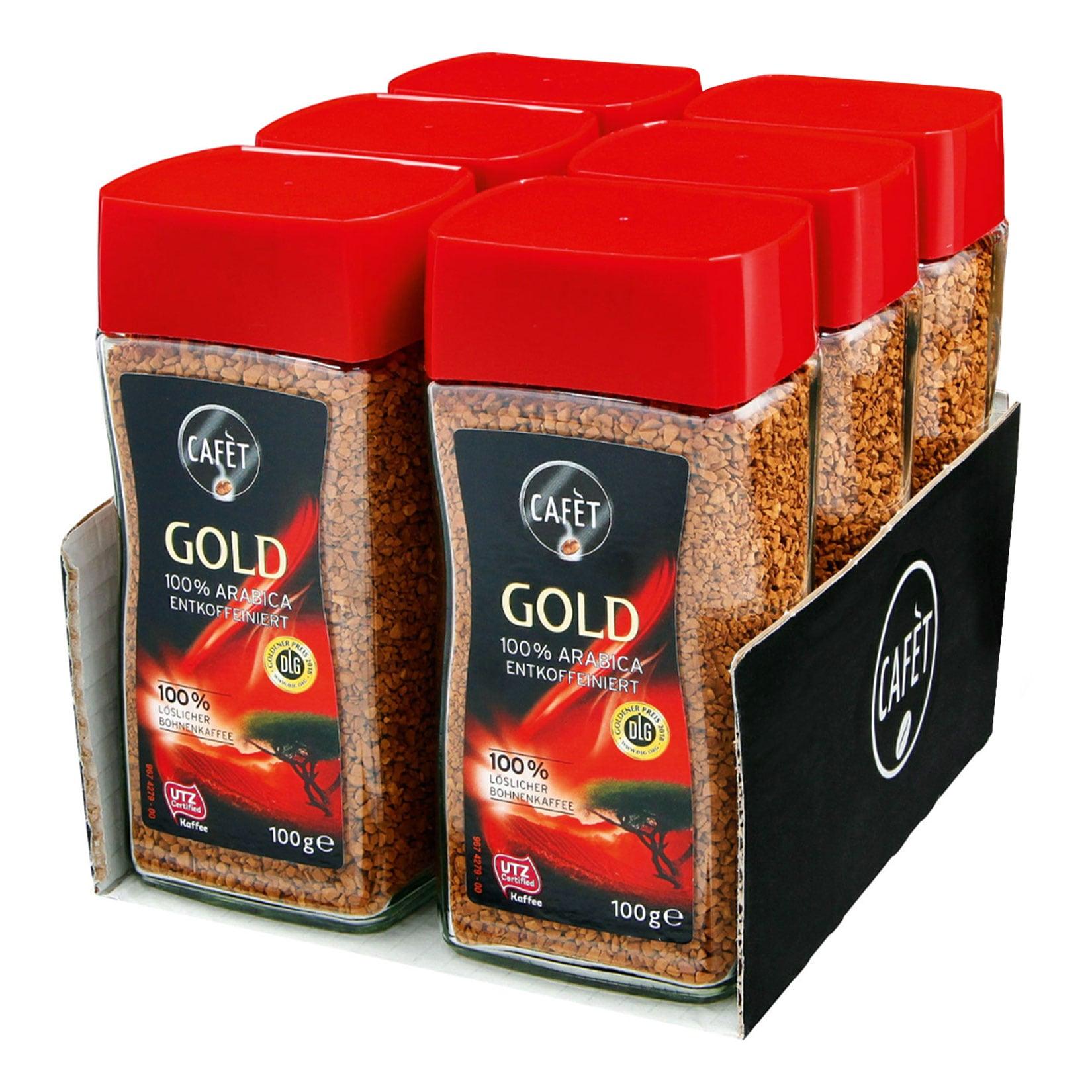 Cafet Kaffee Gold entkoffeiniert 100 g, 6er Pack