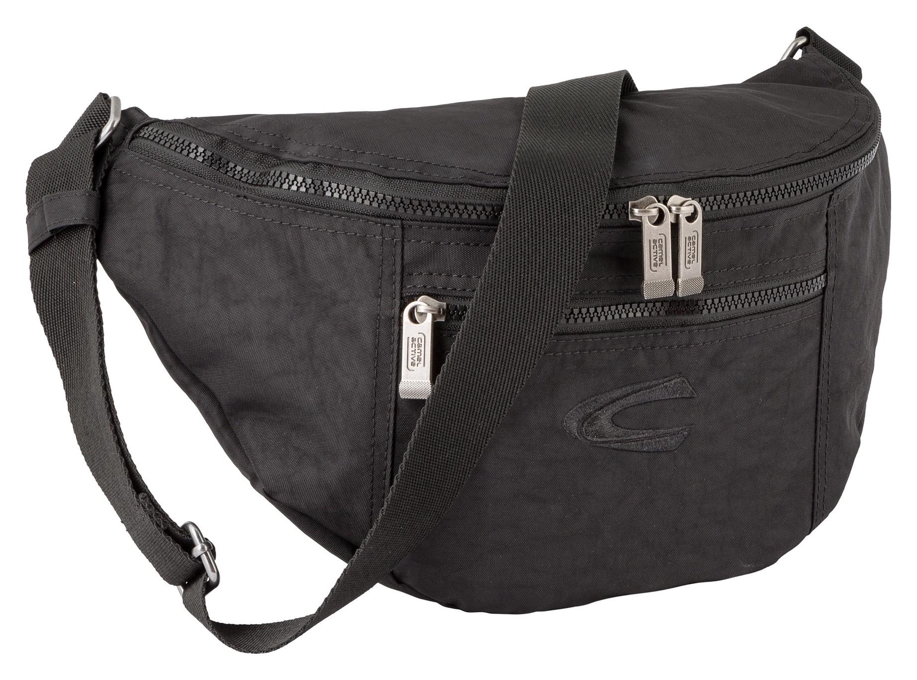 UmhäNgetasche Camel Active "Journey", Herren, Gr. B/H/T: 39Cm X 20Cm X 13Cm, Schwarz, Nylon, Aufgeraut, Bestickt, Clean, Unifarben, Taschen UmhäNgetasche, Aus Leichtem Robusten Nylon, Funktional Perfekt FüR Alle Lebenslagen