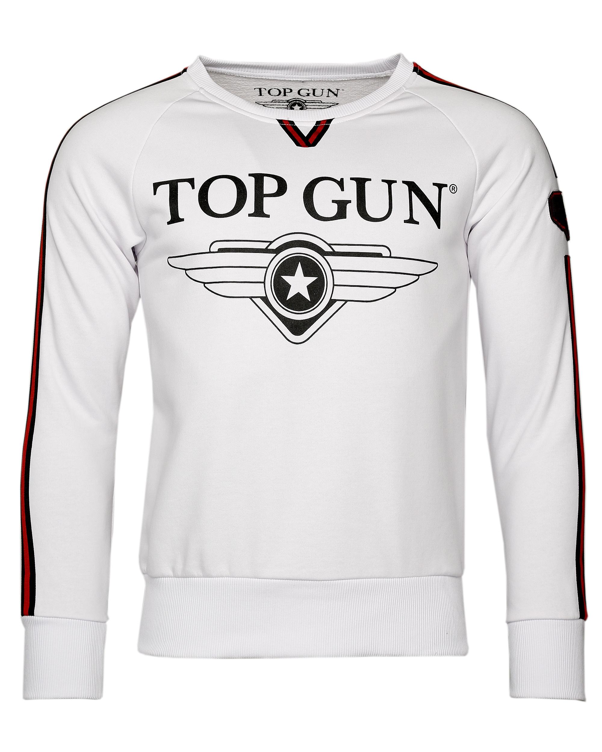 Sweater Top Gun "Streak TG20191013", Herren, Gr. 50M, Weiß, Obermaterial: 100% Baumwolle, Sweatshirts Sweater